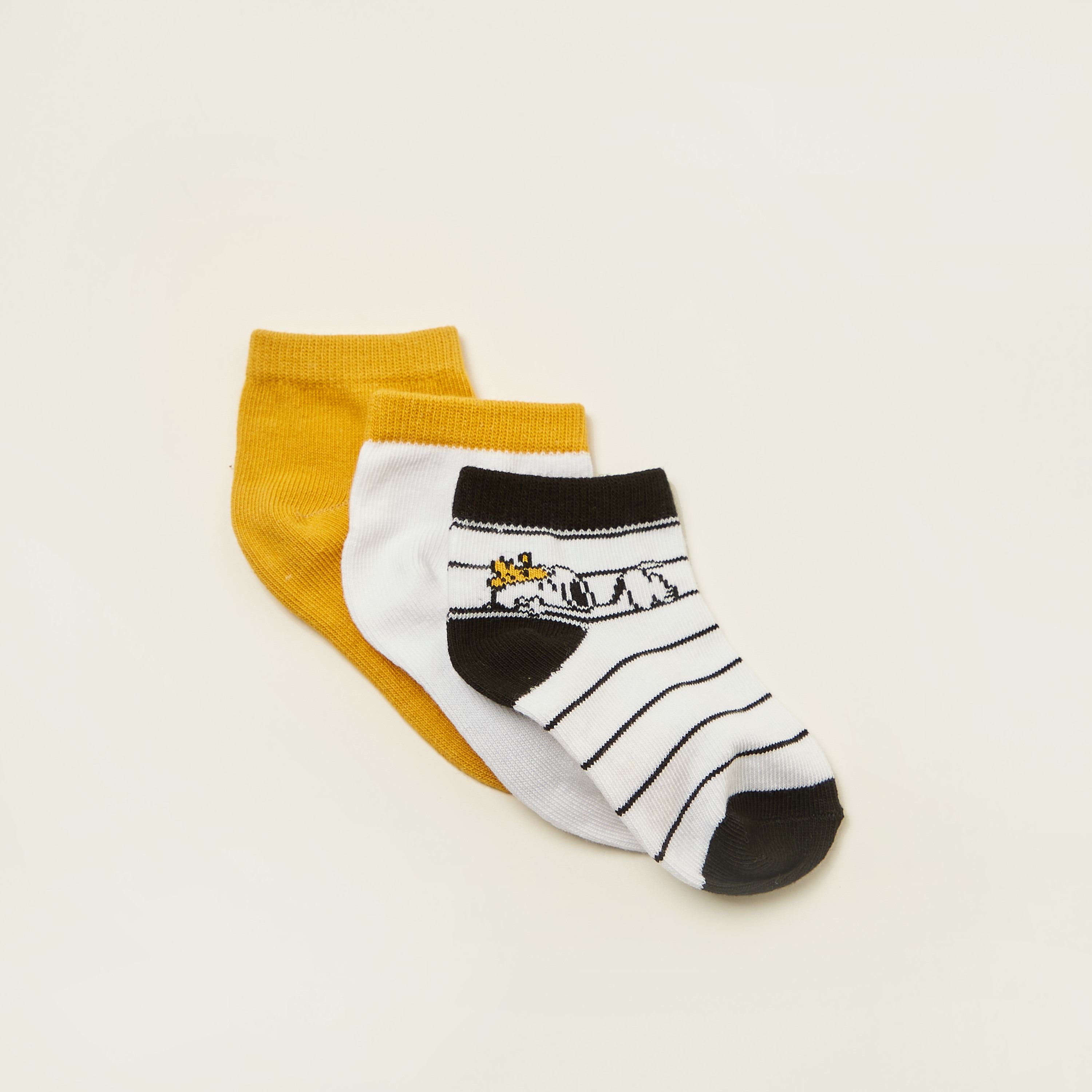 Snoopy Dog Printed Ankle Length Socks - Set of 3-baby-boys-accessories-socks-image-2