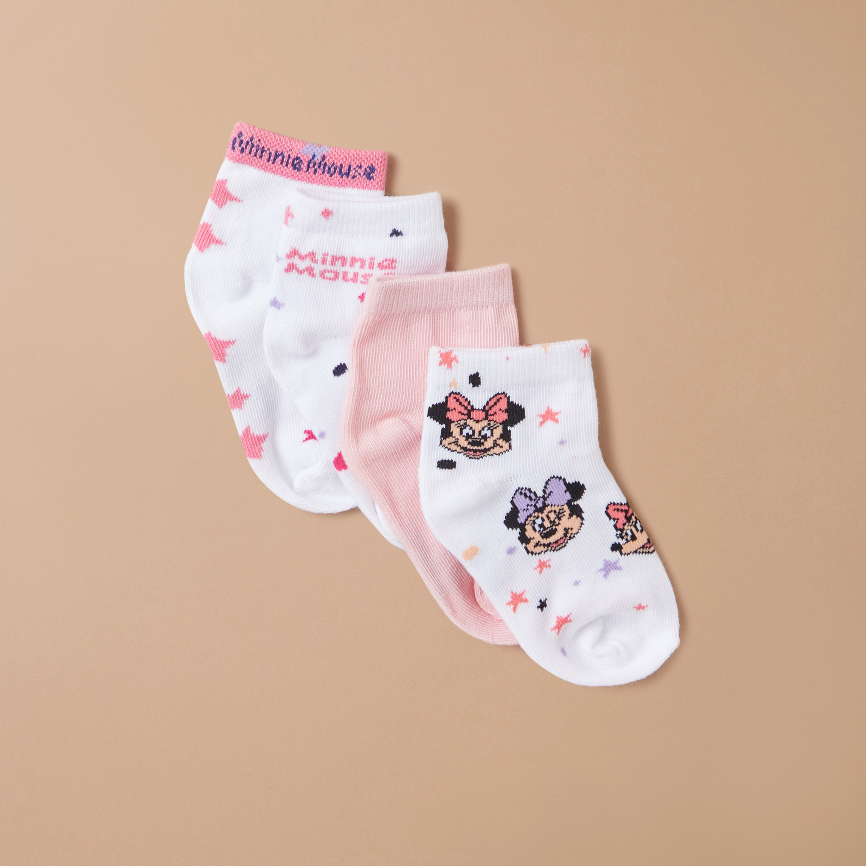 جوارب طول الكاحل بطبعات ميني ماوس من ديزني - طقم من 5 أزواج-baby-girls-accessories-socks-image-2