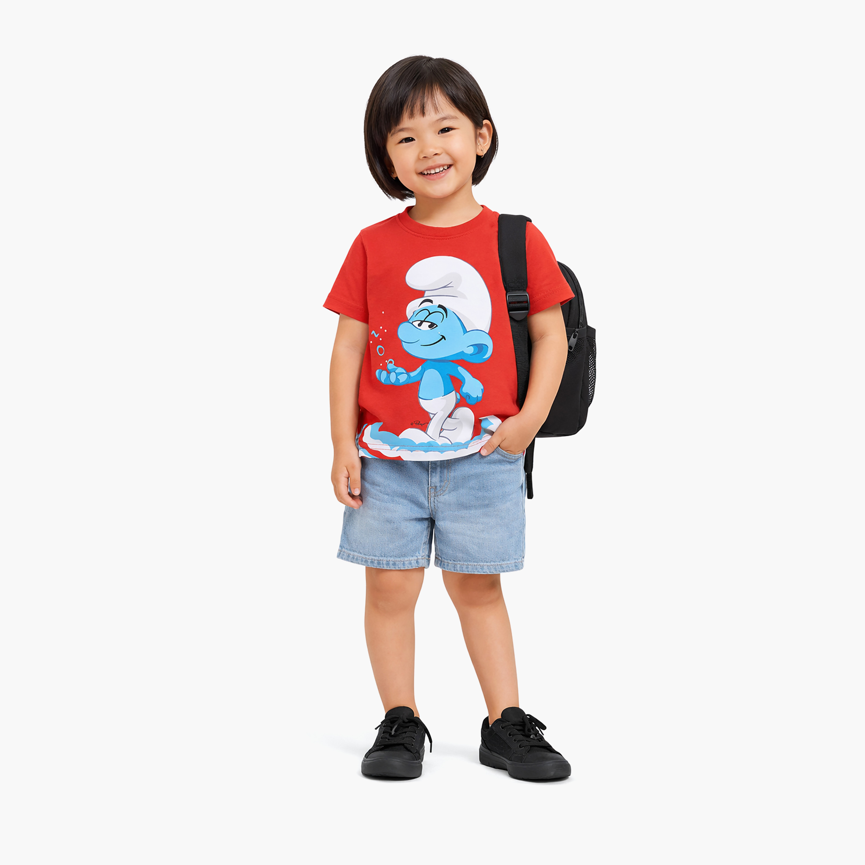 Smurf Themed Short Sleeves Round Neck T-Shirt-boys-clothing-tshirtsandpolos-image-1