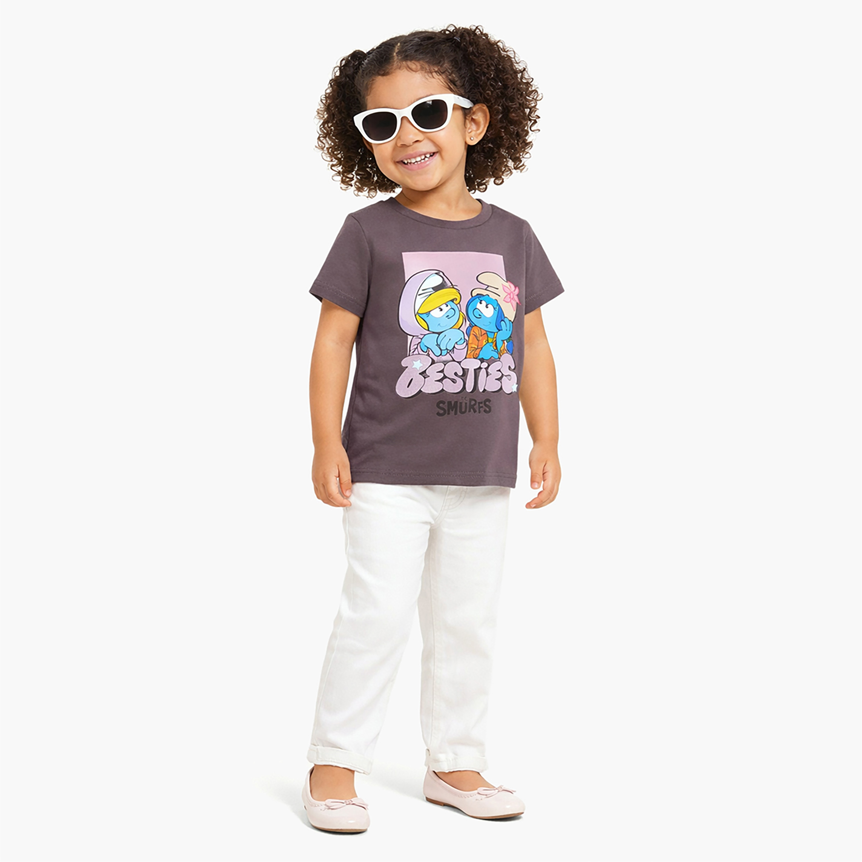 تي شيرت بأكمام قصيرة ورقبة دائرية بطابع السنافر-boys-clothing-tshirtsandpolos-image-1