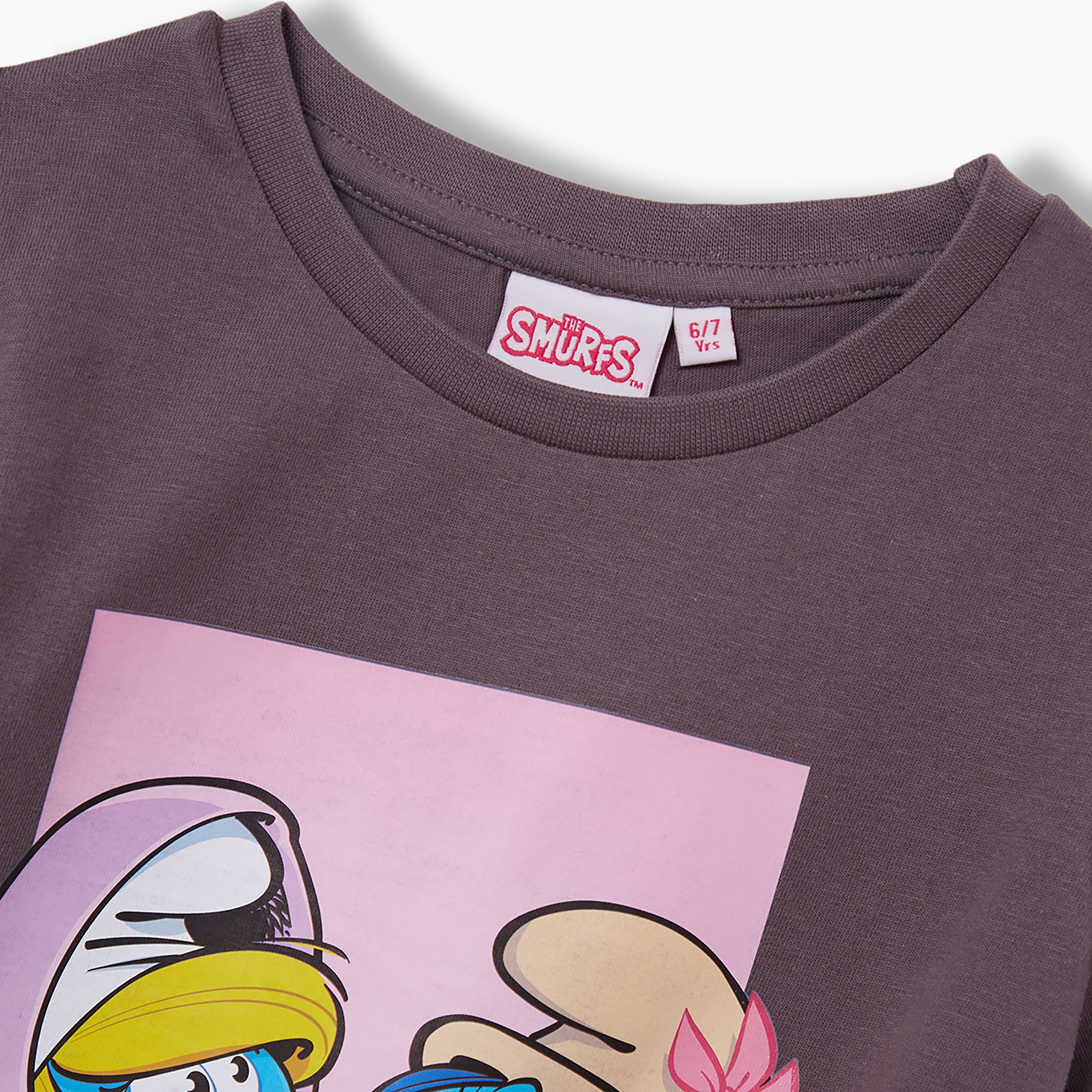 تي شيرت بأكمام قصيرة ورقبة دائرية بطابع السنافر-boys-clothing-tshirtsandpolos-image-6