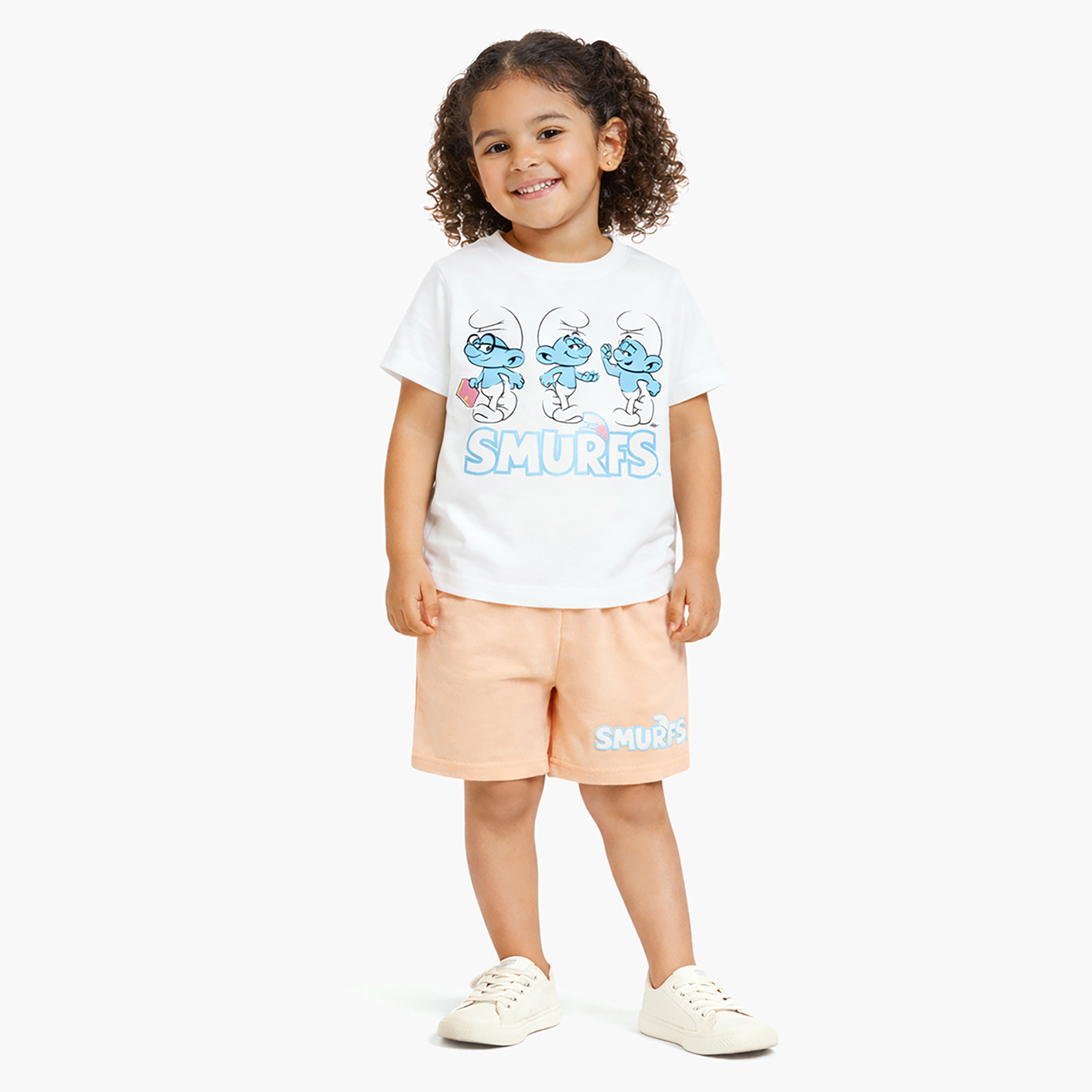 Smurf Graphic Short Sleeves T-Shirt & Shorts Set-boys-clothing-setsandcoords-image-1