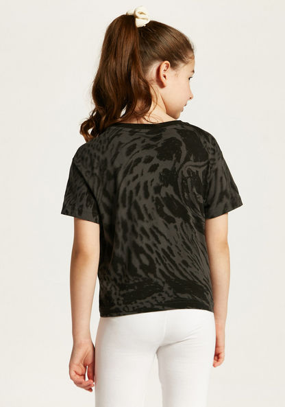 adidas All Over Print T-shirt with Round Neck and Short Sleeves-Tops-image-3