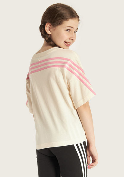 adidas Printed T-shirt with Round Neck and Short Sleeves-T Shirts-image-3