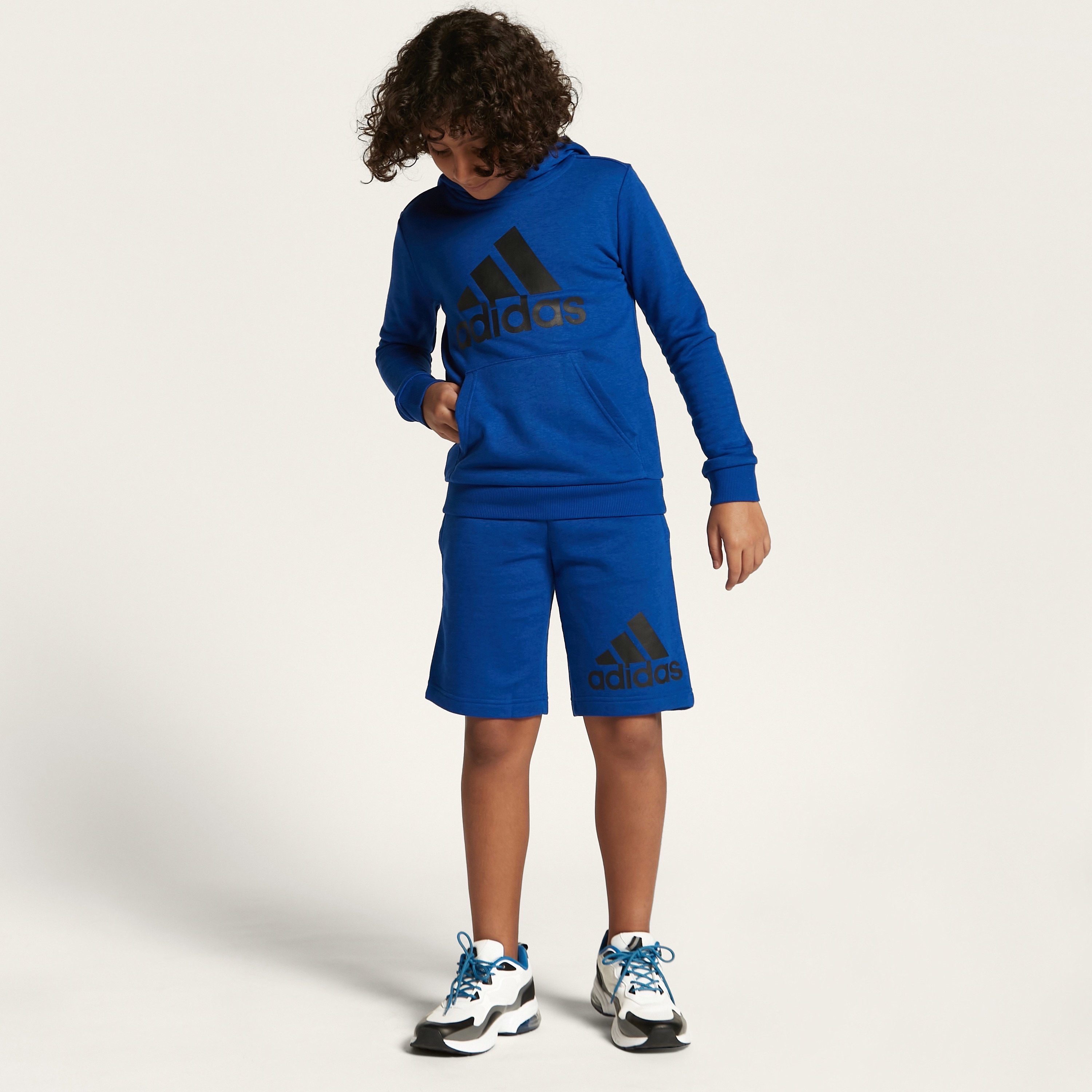 adidas Logo Detail Shorts with Elasticised Waistband-sports-boys-clothing-bottoms-image-1