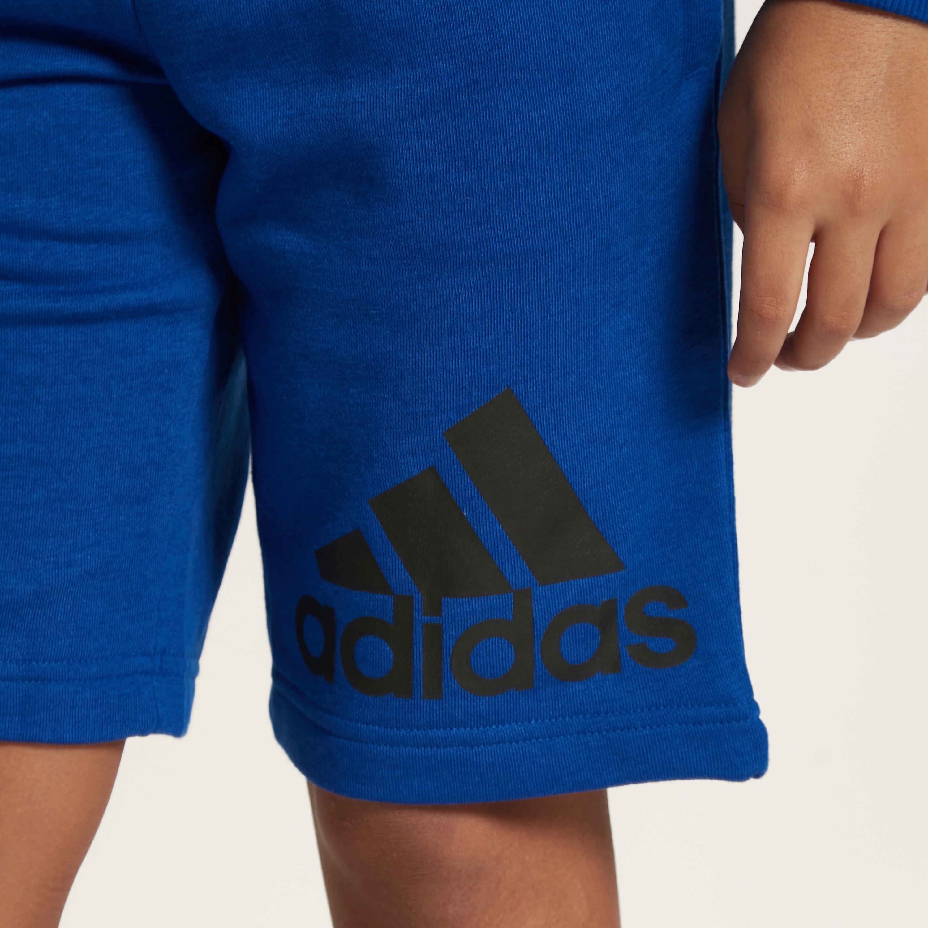 adidas Logo Detail Shorts with Elasticised Waistband-sports-boys-clothing-bottoms-image-3