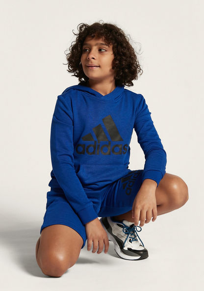 adidas Logo Print Sweatshirt with Hood and Long Sleeves-Sweatshirts-image-0