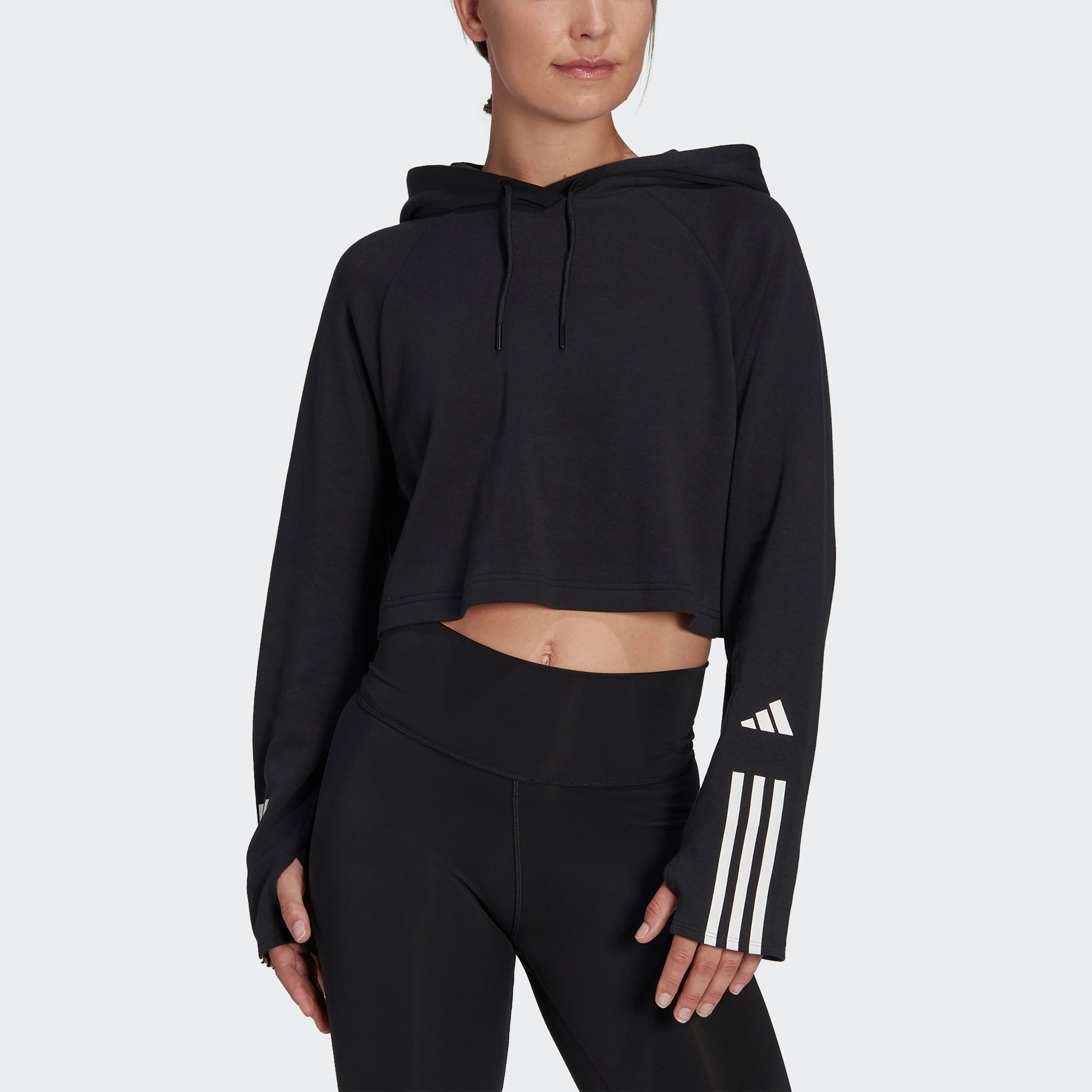 Adidas Training Essential Cot HD Women 3 Stripe Hoodie-women-clothing-sportswearandactivewear-hoodiesandsweatshirts-image-7