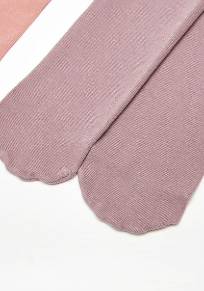 Set of 3 - Solid Closed Feet Stockings with Elasticated Hem