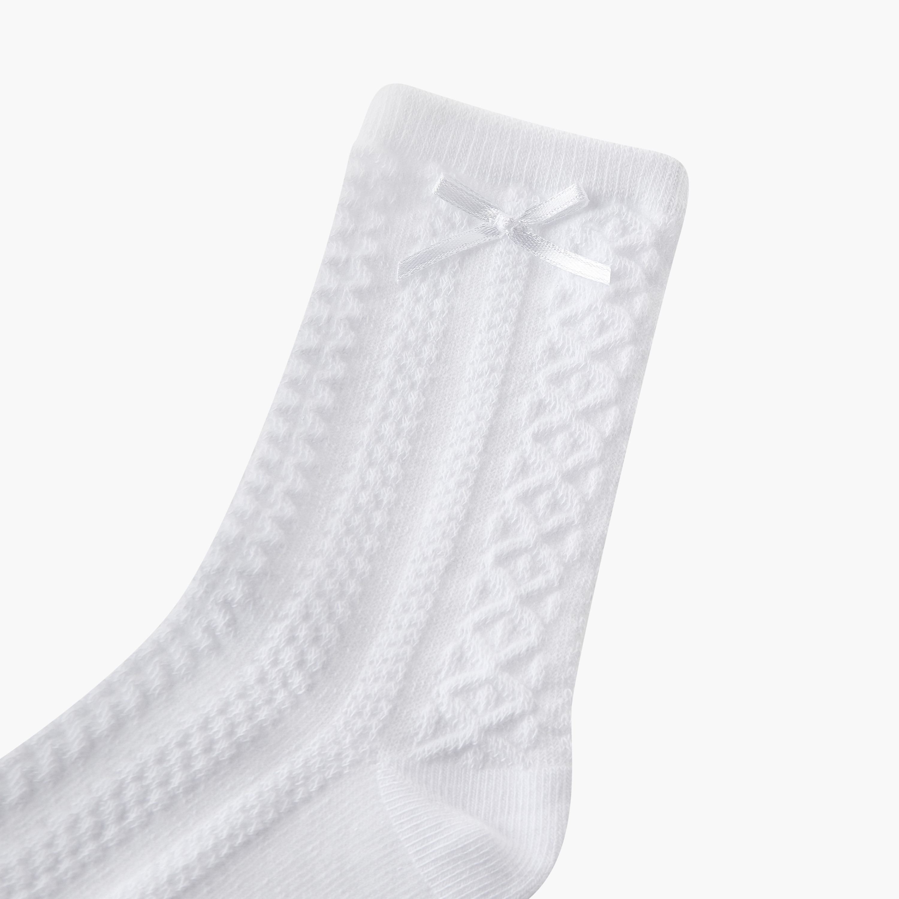 جوارب مدرسية بتفصيلة فيونكة للبنات من جونيورز - طقم من 5 أزواج-girls-accessories-socks-image-2