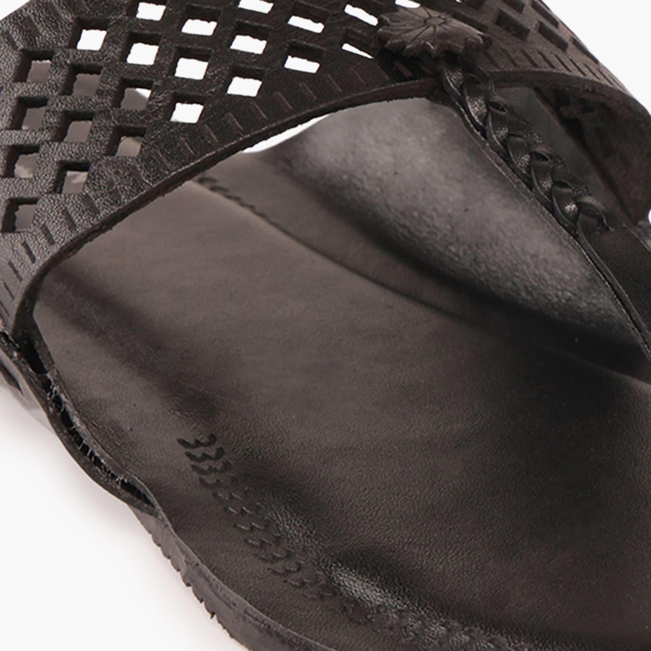 Duchini Men Perforated Strap Leather Sandals-men-shoes-sandals-image-4