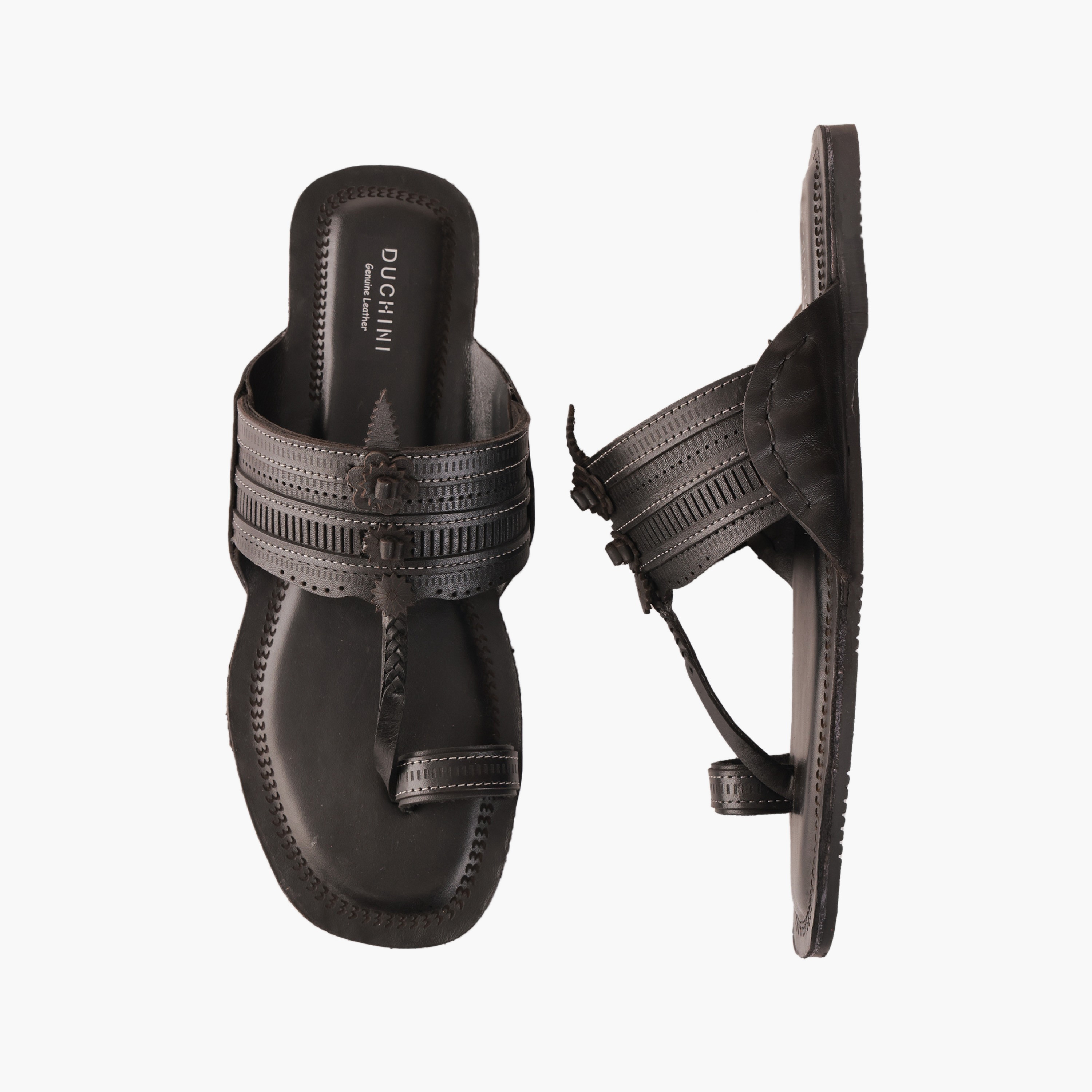 صندل جلد مريح بحزام مثقّب للرجال من دوشيني-men-shoes-sandals-image-1