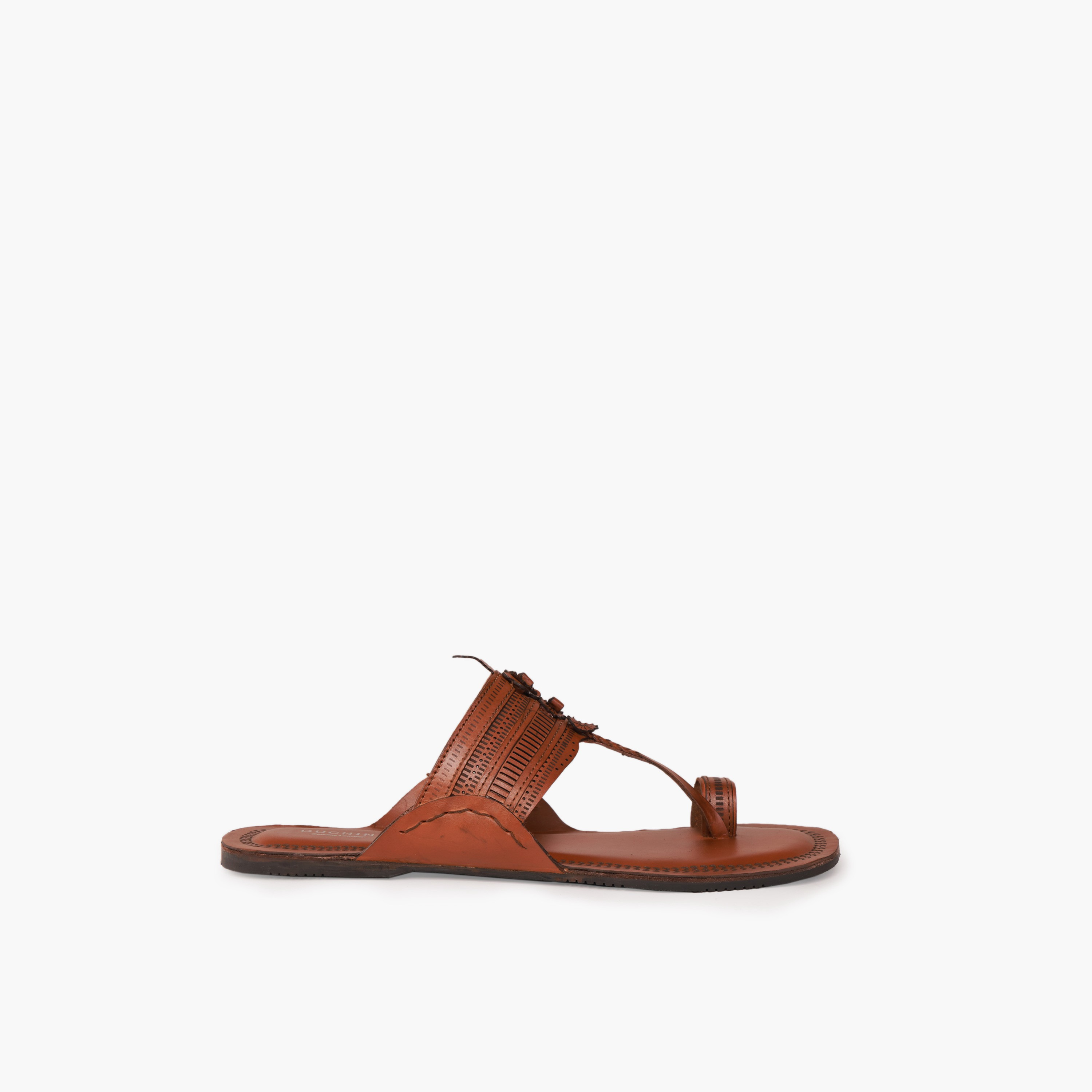 Duchini Men Perforated Strap Leather Comfort Sandals-men-shoes-sandals-image-3