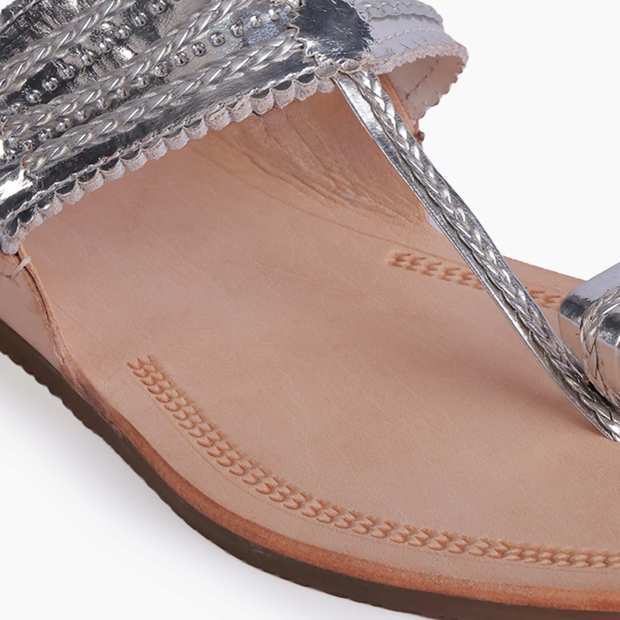 Celeste Women Perforated Detail Leather Sandals-women-shoes-flats-sandals-image-4
