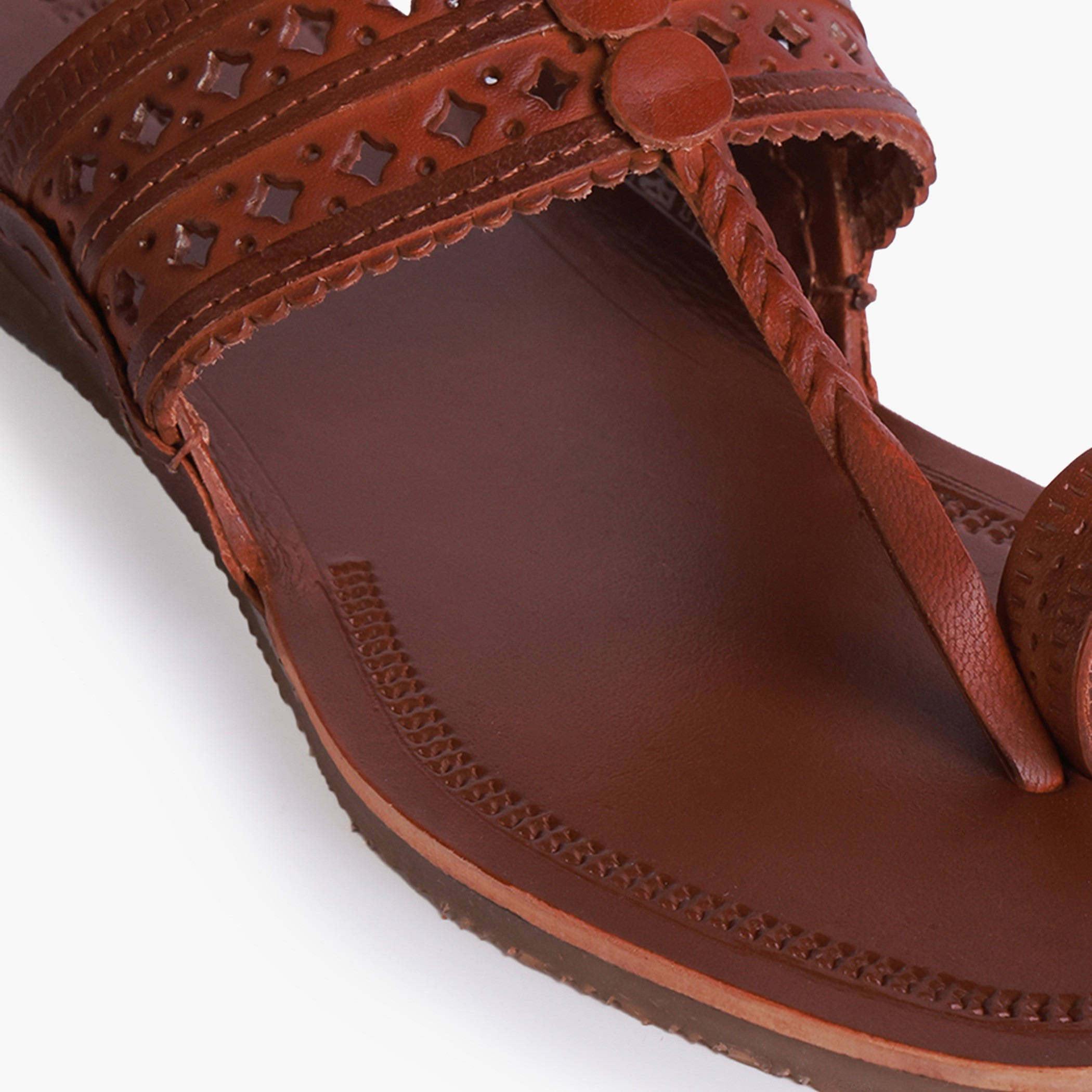 Celeste Women Perforated Detail Leather Sandals-women-shoes-flats-sandals-image-4