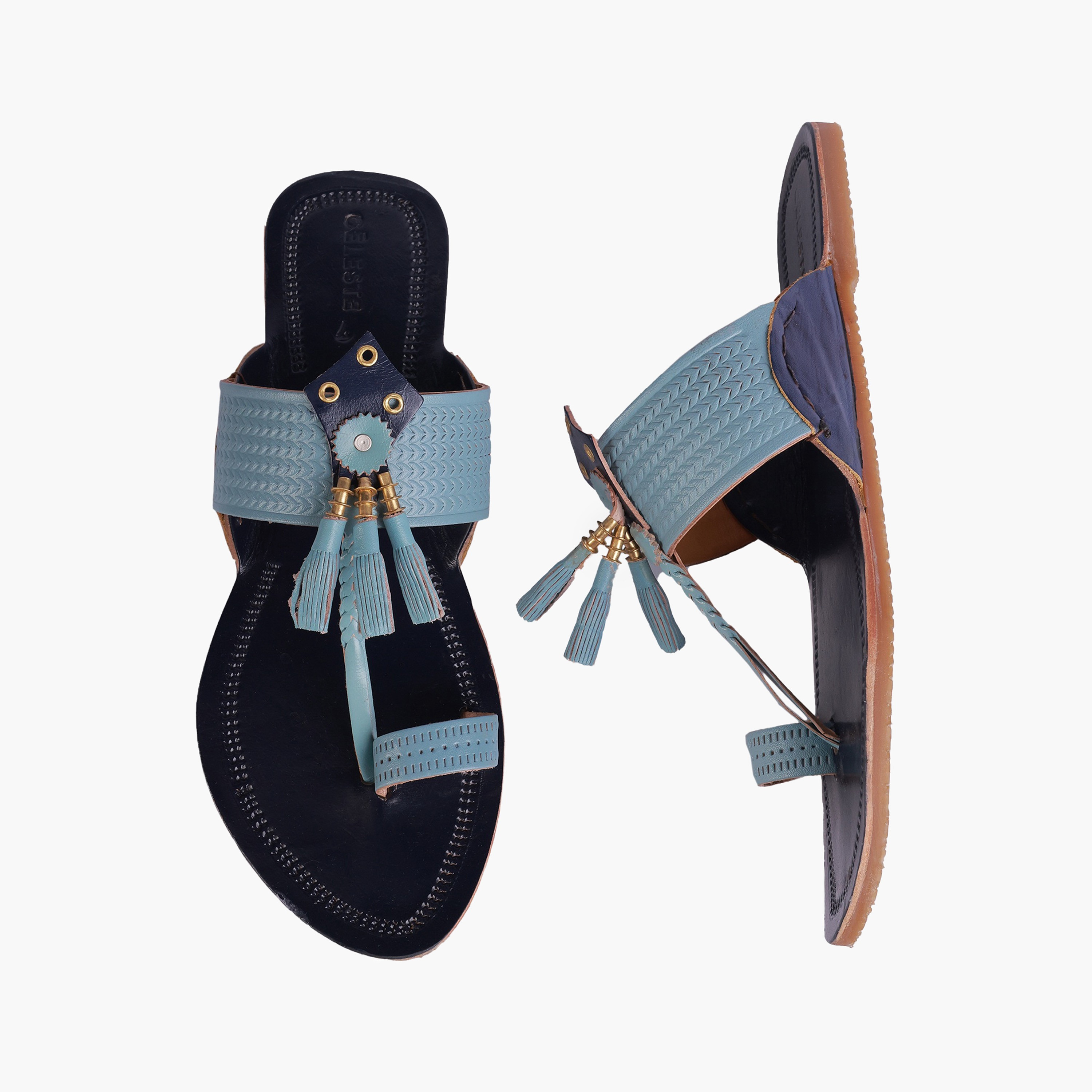 صندل جلد بتفاصيل شرابة للنساء من سيليست-women-shoes-sandals-flats-image-1