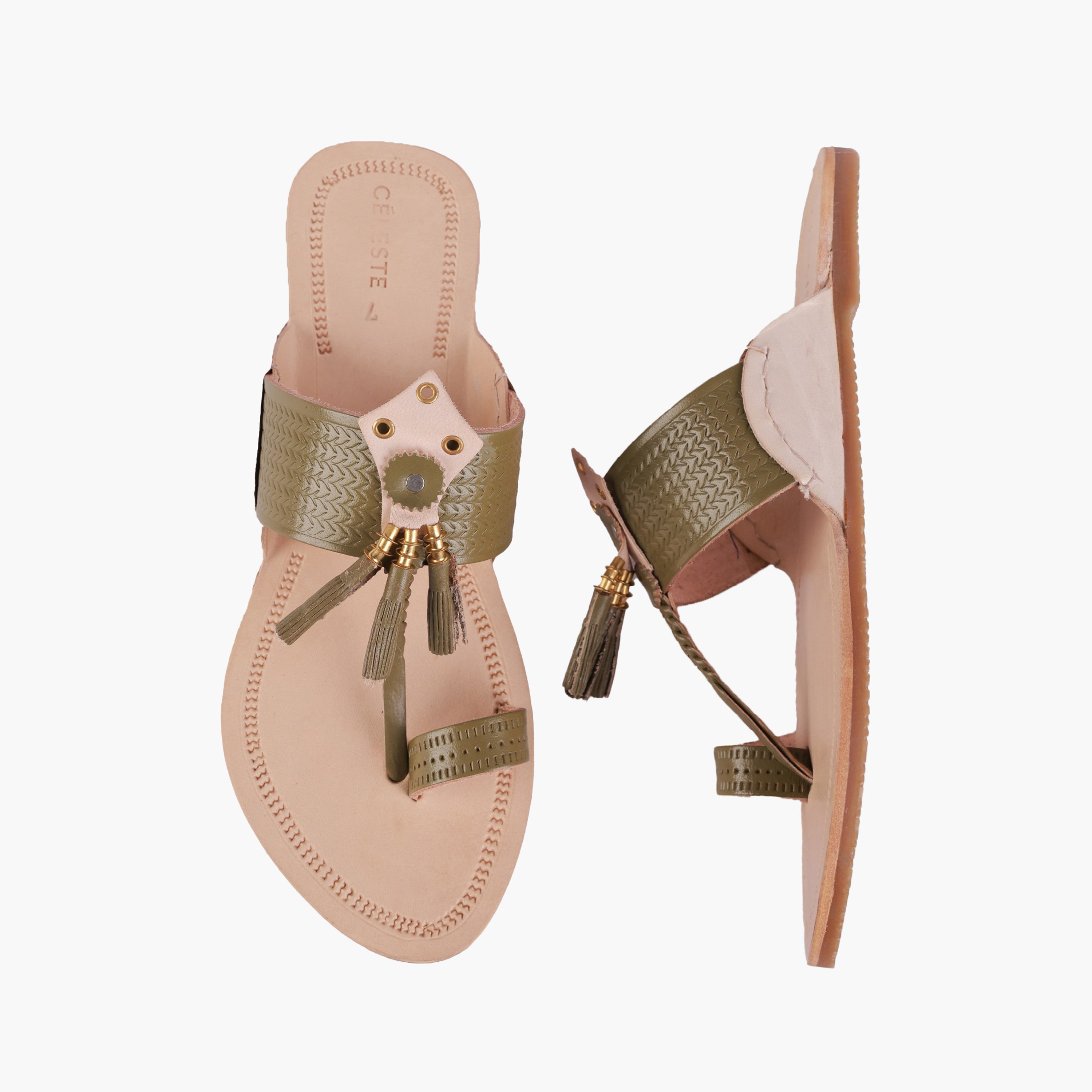 Celeste Women Tassel Detail Leather Sandals-women-shoes-sandals-flats-image-1