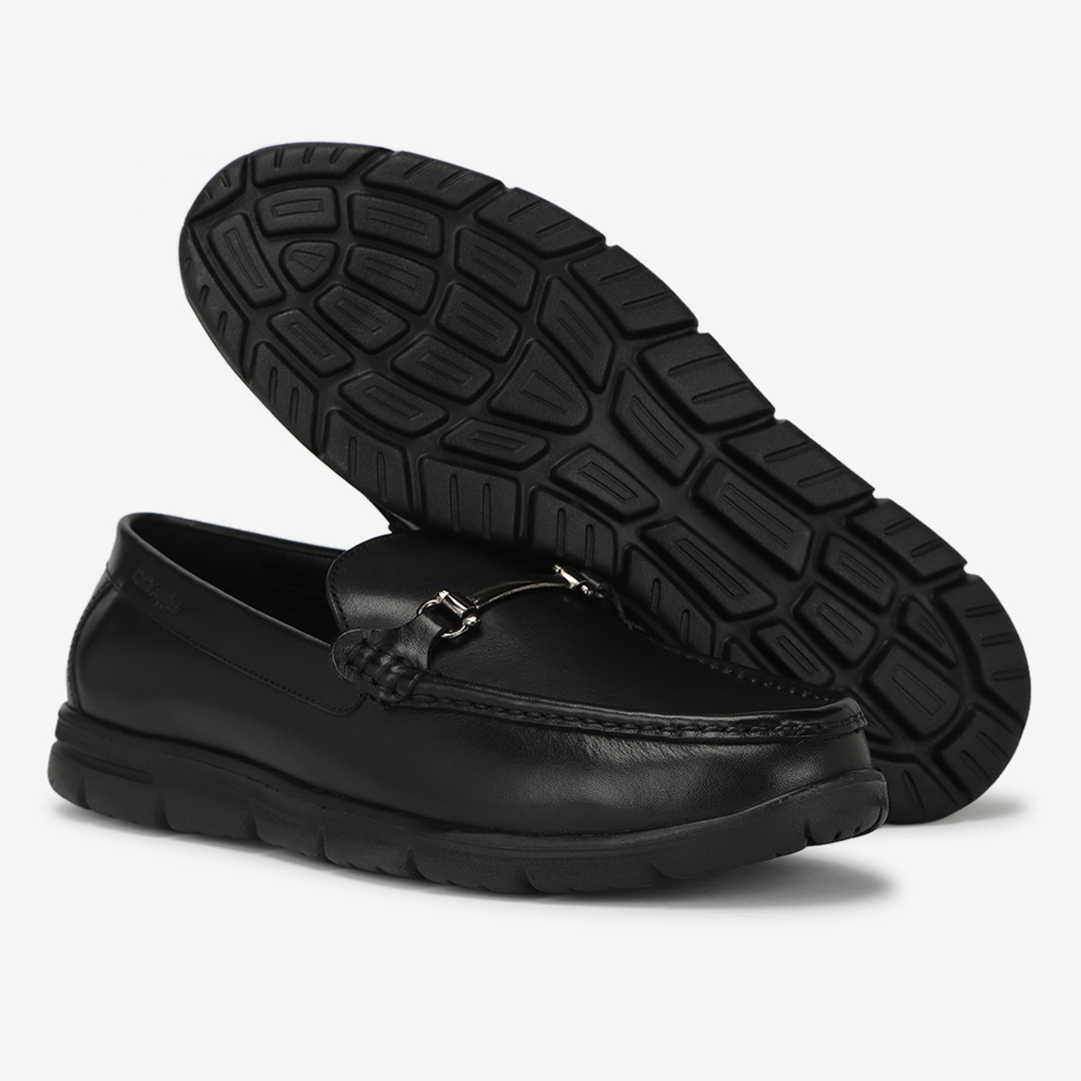 Men Leather Black Round Toe Horsebit Loafers-men-shoes-loafersandmoccasins-image-5