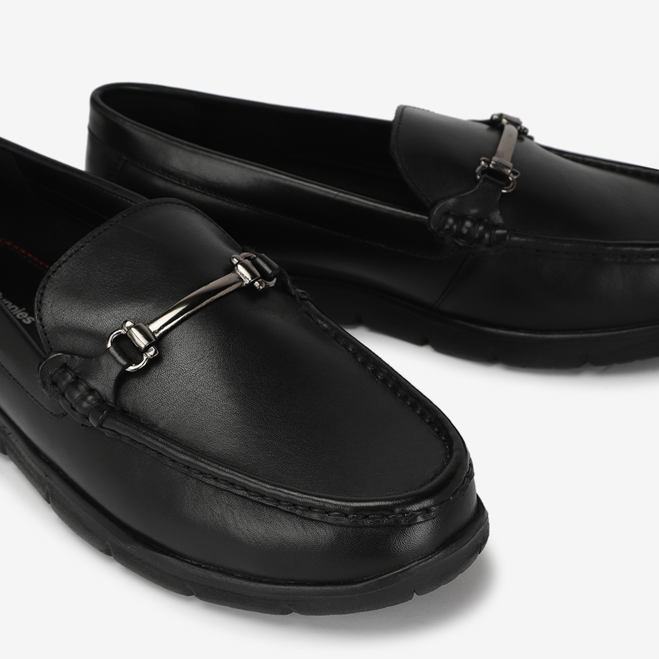 Mens black online leather loafers