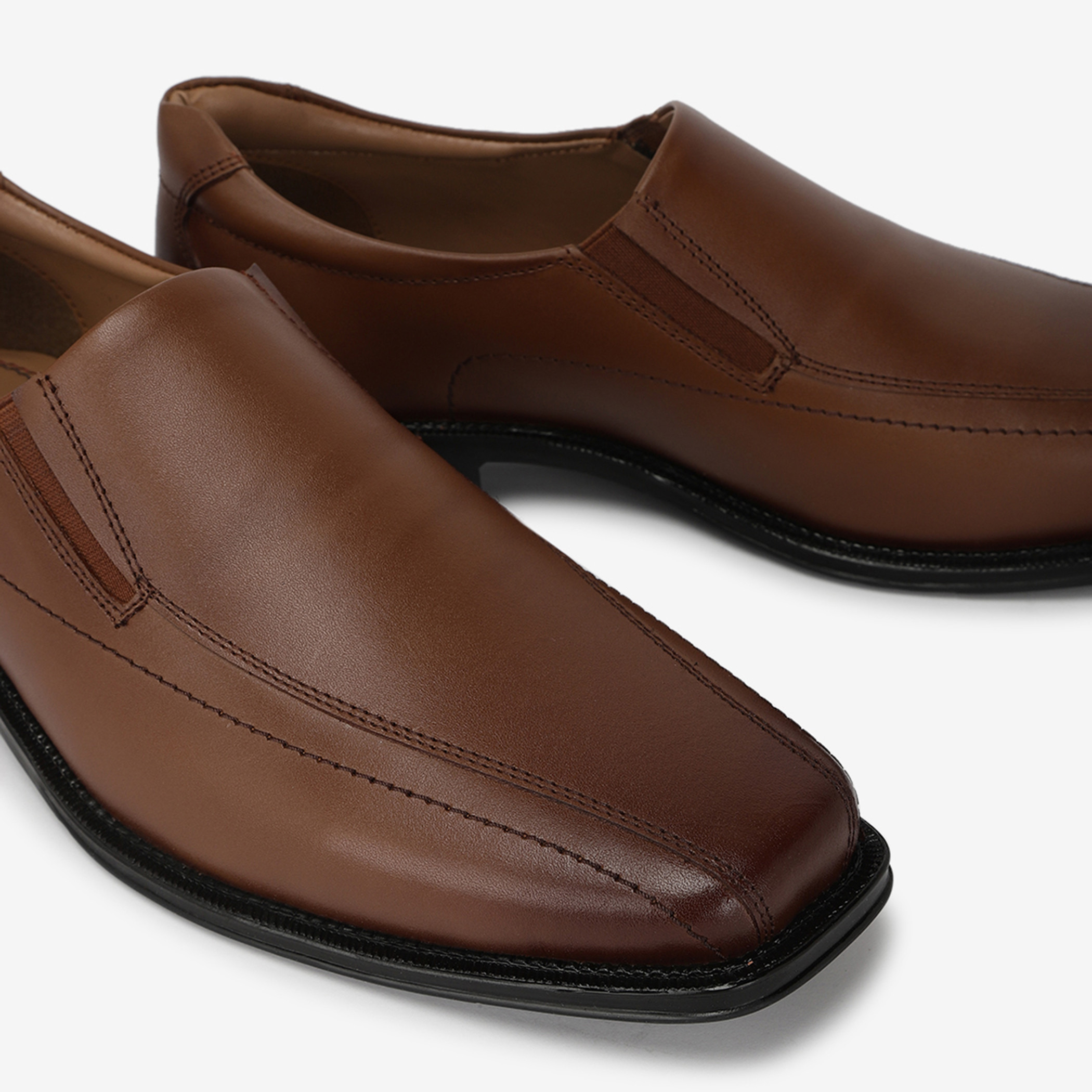 Mens tan slip hot sale on dress shoes