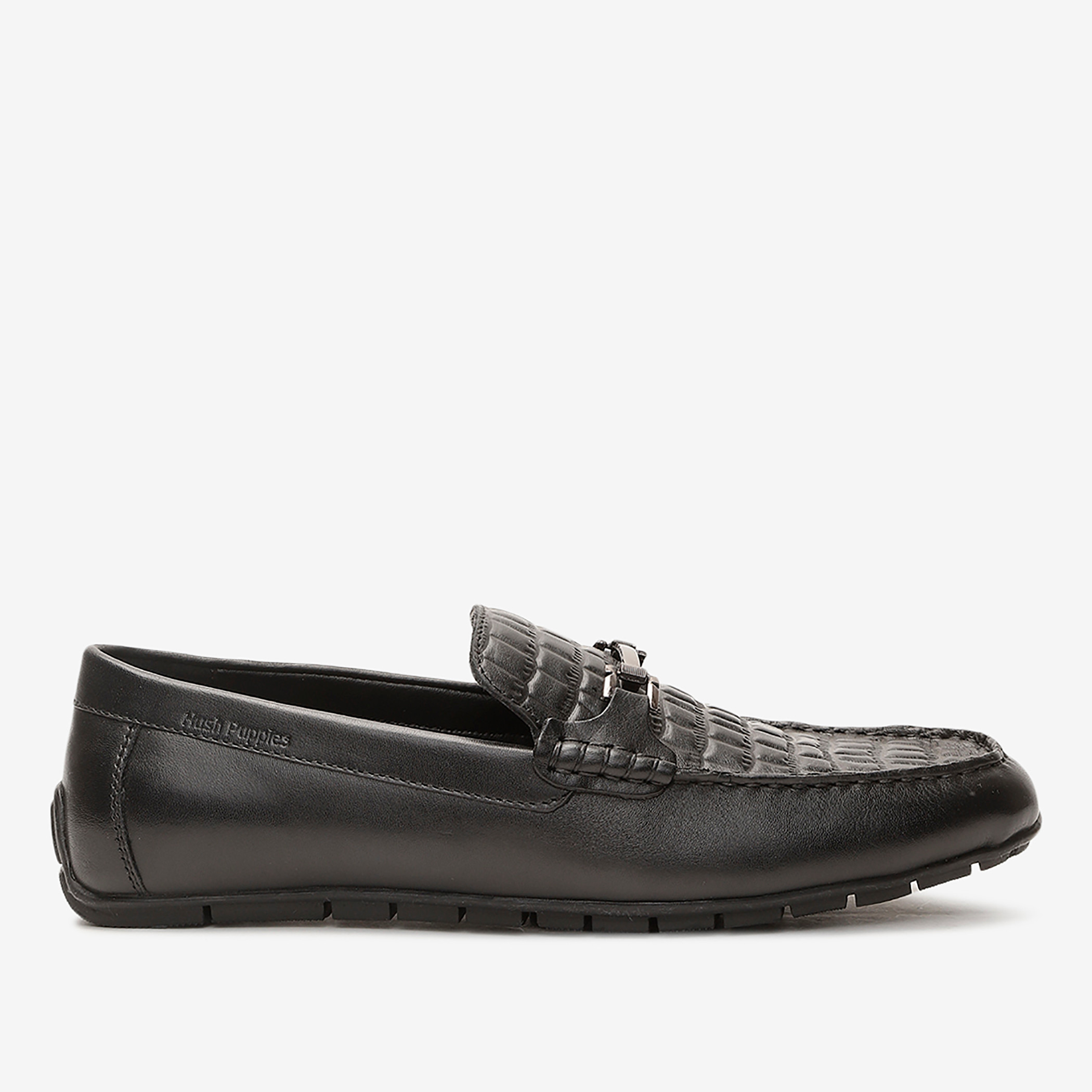 Men Leather Black Round Toe Horsebit Loafers-men-shoes-loafersandmoccasins-image-1