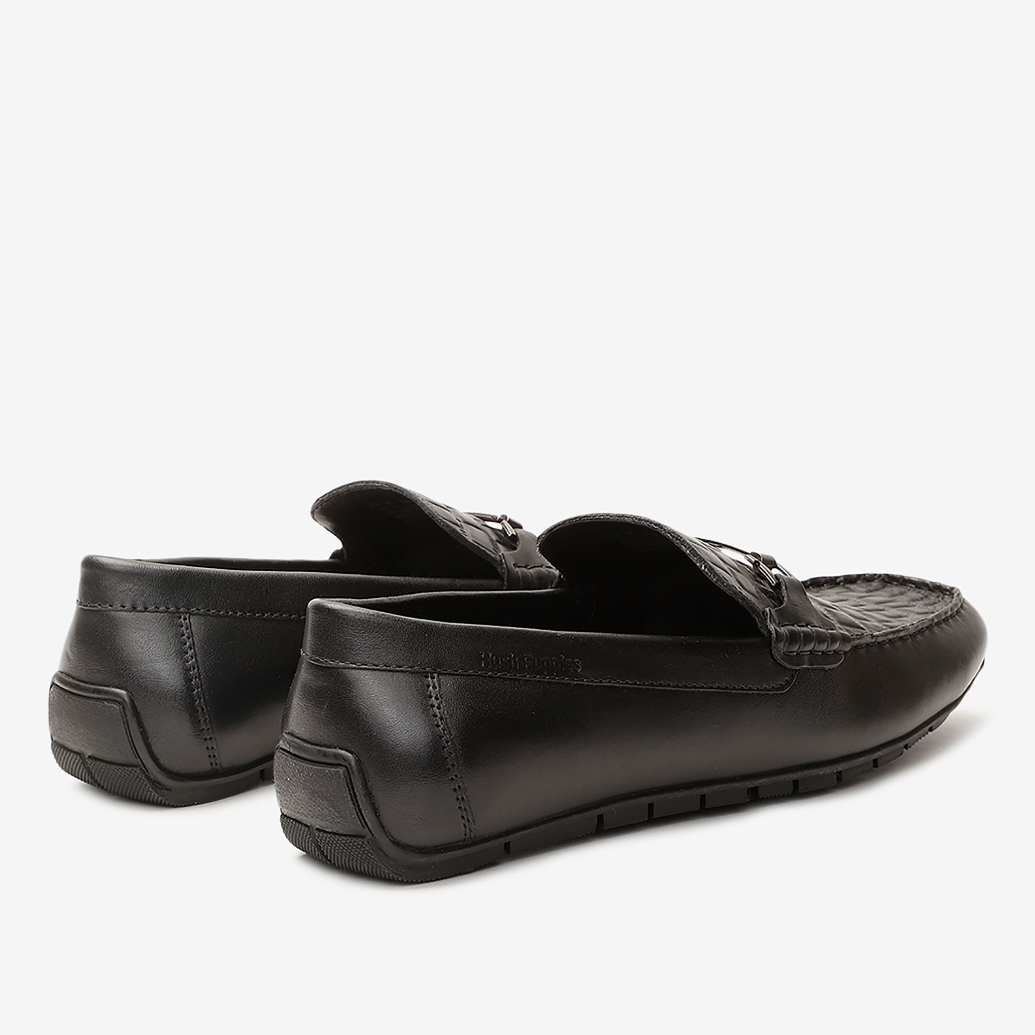 Men Leather Black Round Toe Horsebit Loafers-men-shoes-loafersandmoccasins-image-3