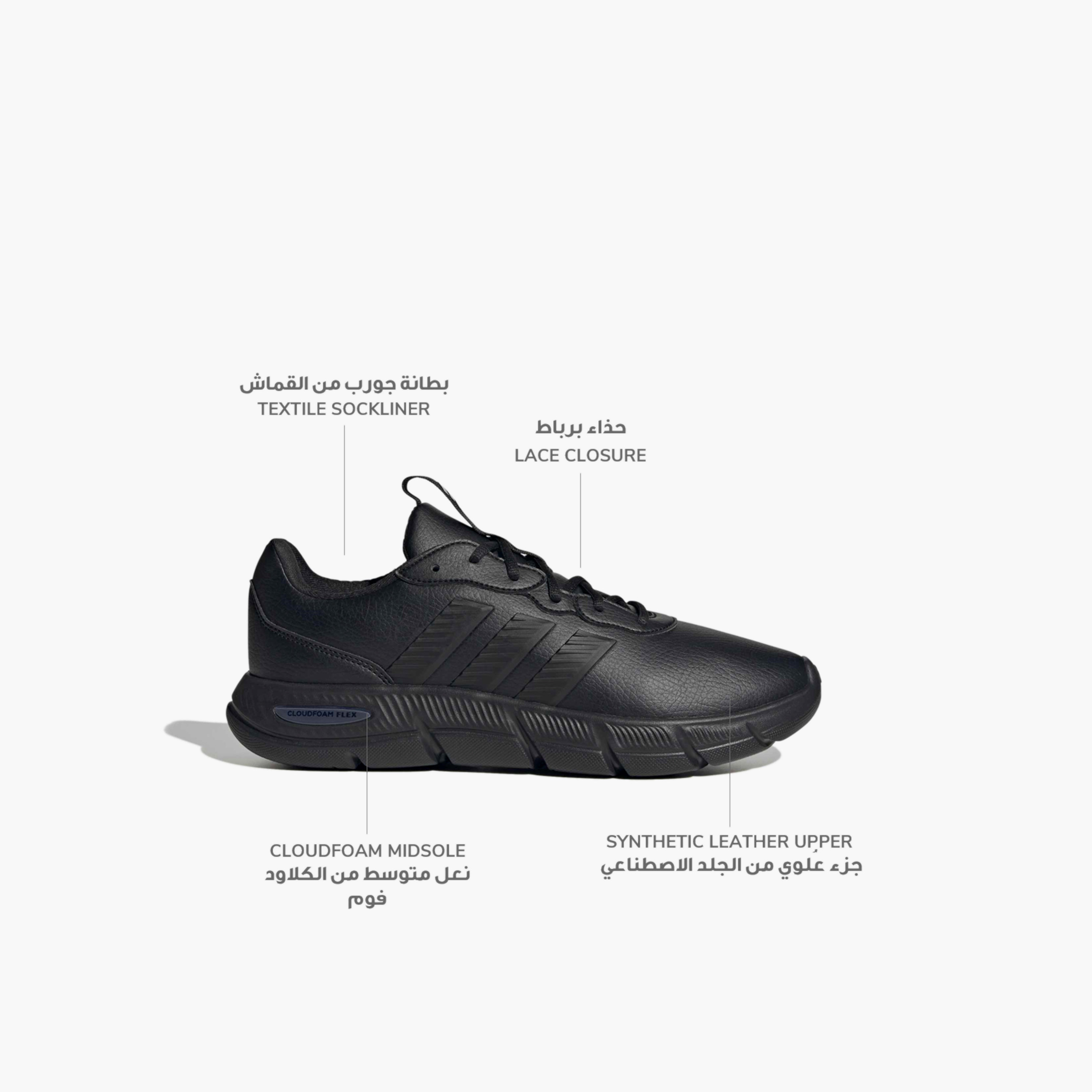 Adidas Men Cloudfoam Flex Lace-Up Sneakers-sports-men-shoes-image-2