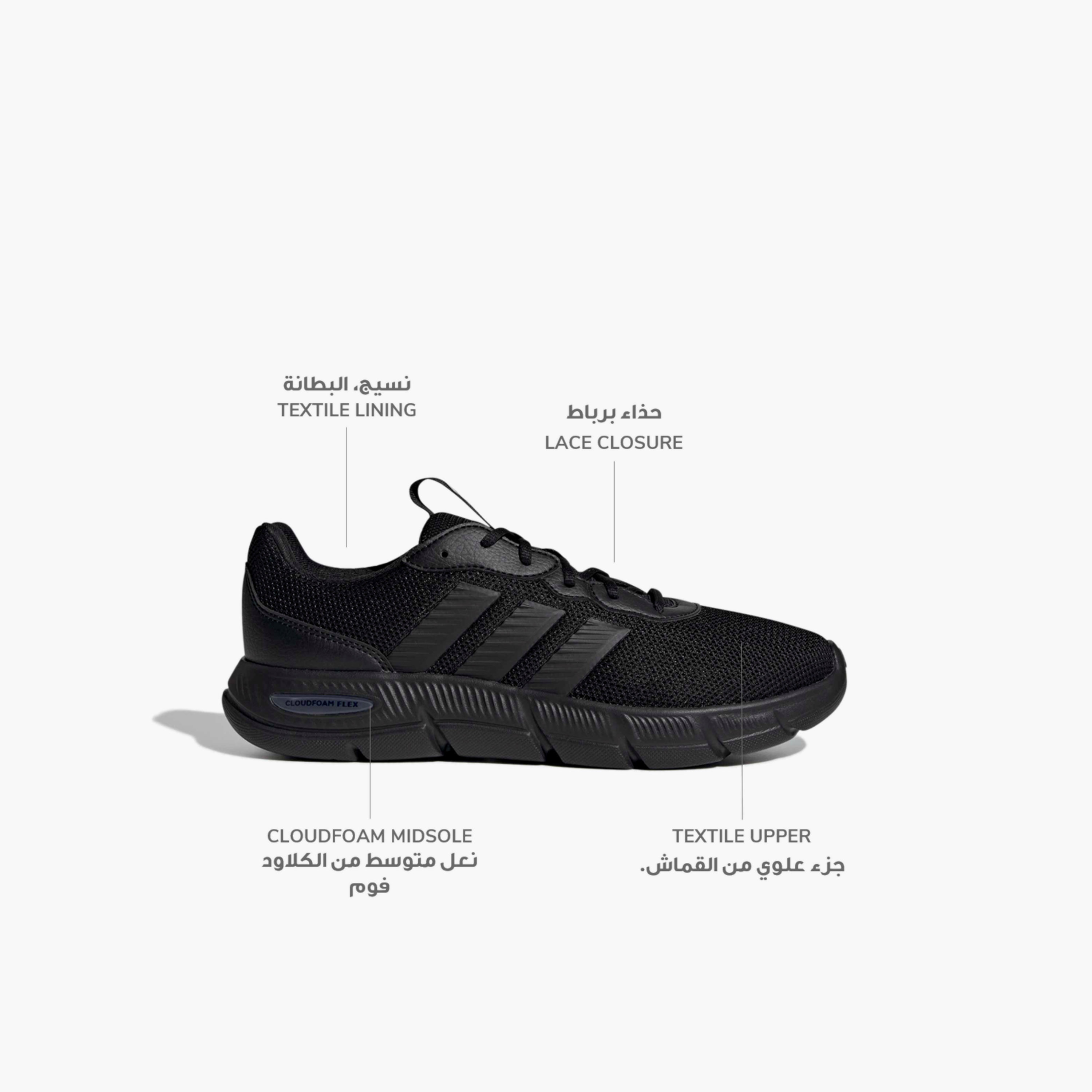 Adidas Men Cloudfoam Flex Lace-Up Sneakers-sports-men-shoes-image-2