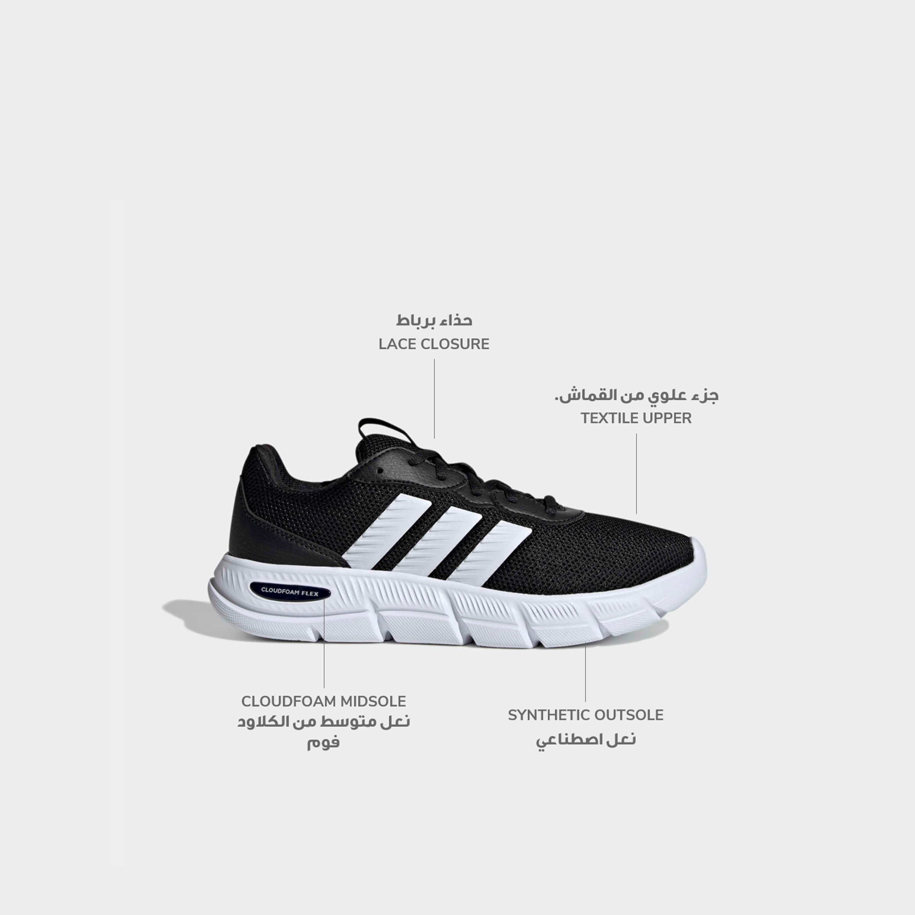 Adidas Women Cloudfoam Flex Lace-Up Ankle Sneakers-sports-women-shoes-image-2