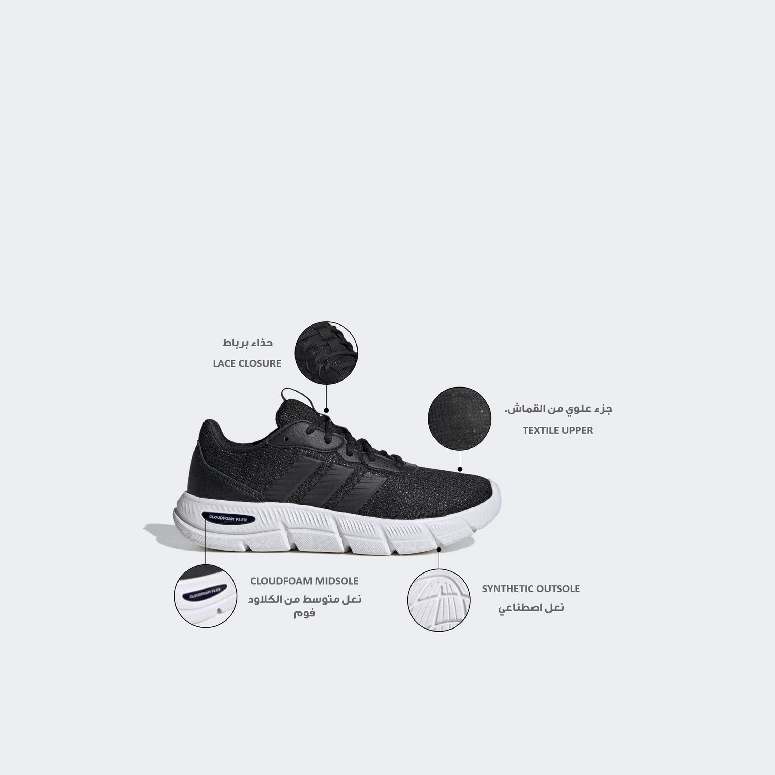 Adidas Women Cloudfoam Flex Lace-Up Running Shoes-sports-women-shoes-image-2