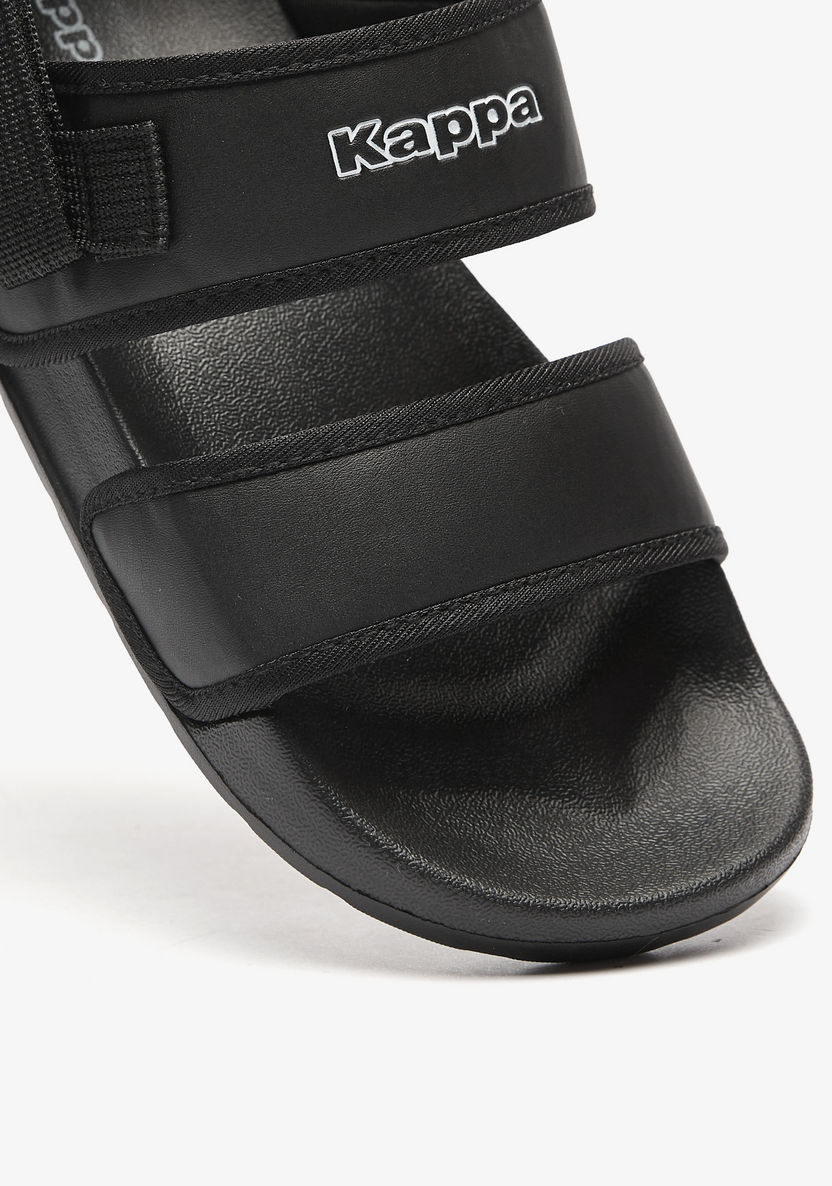 Kappa Women's Logo Print Sandals with Hook and Loop Closure-Women%27s Flat Sandals-image-4