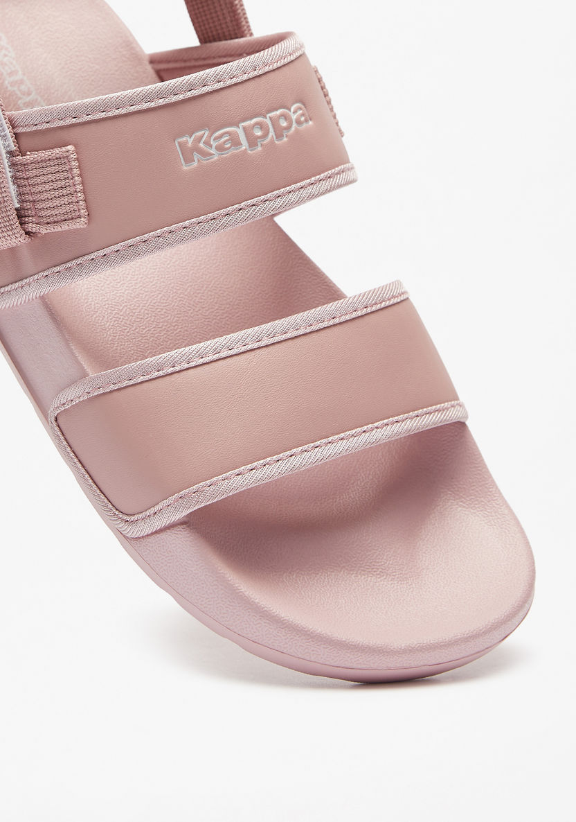 Kappa Women's Logo Print Sandals with Hook and Loop Closure-Women%27s Flat Sandals-image-3