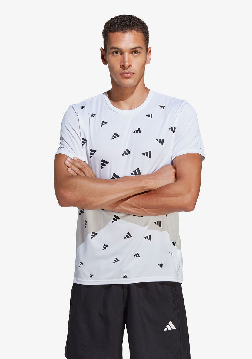 Adidas Printed T-shirt with Round Neck and Short Sleeves-T Shirts & Vests-image-0