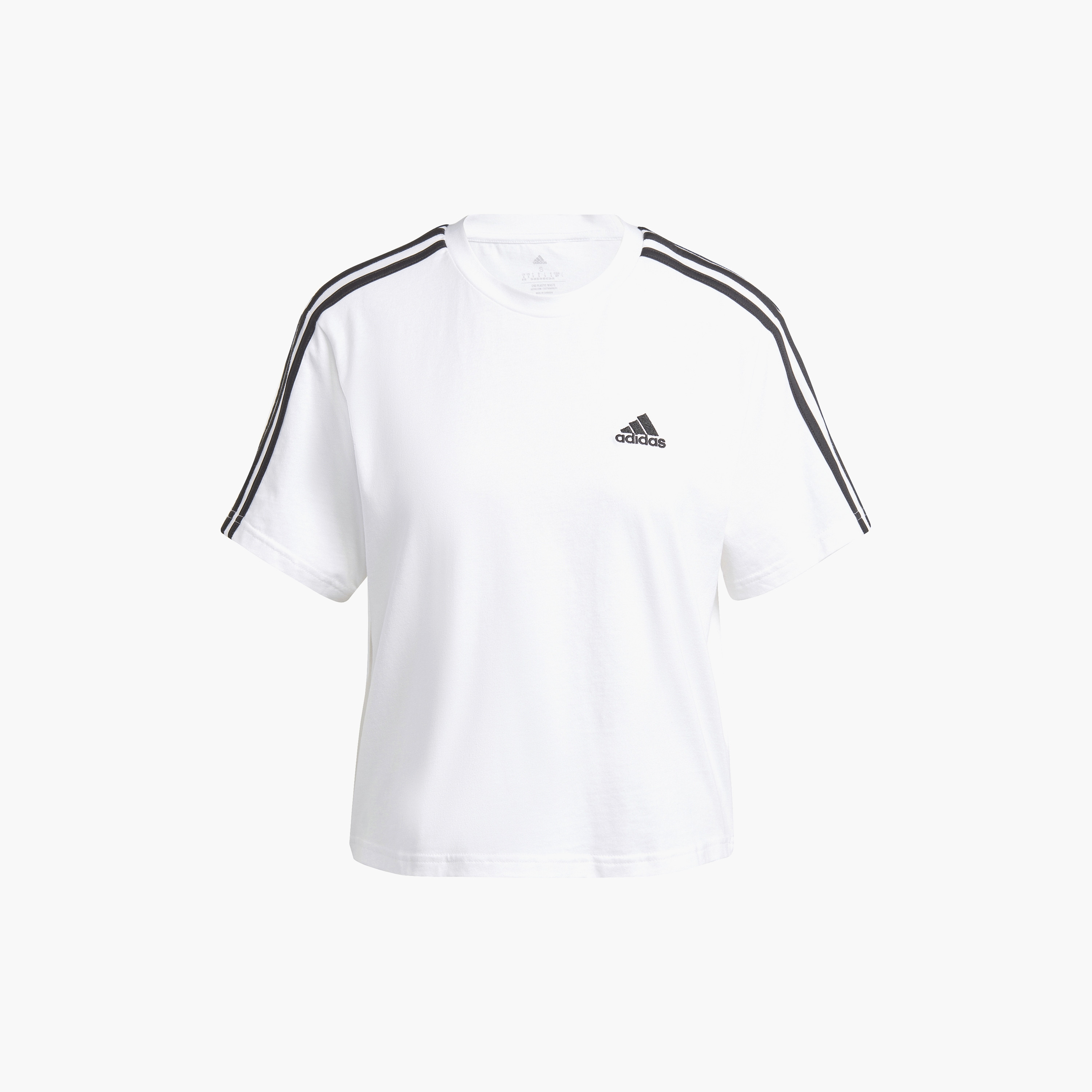 تي شيرت جيرسيه قصير واحد بثلاثة خطوط ذو إيسنشيالز من أديداس للنساء HR4915 | OE-sports-women-clothing-tshirtsandvests-image-6