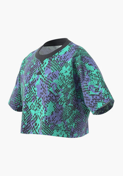 adidas All-Over Print T-shirt with Short Sleeves-Tops-image-7