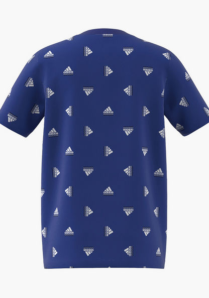 adidas All-Over Print T-shirt with Short Sleeves and Round Neck-T Shirts-image-3