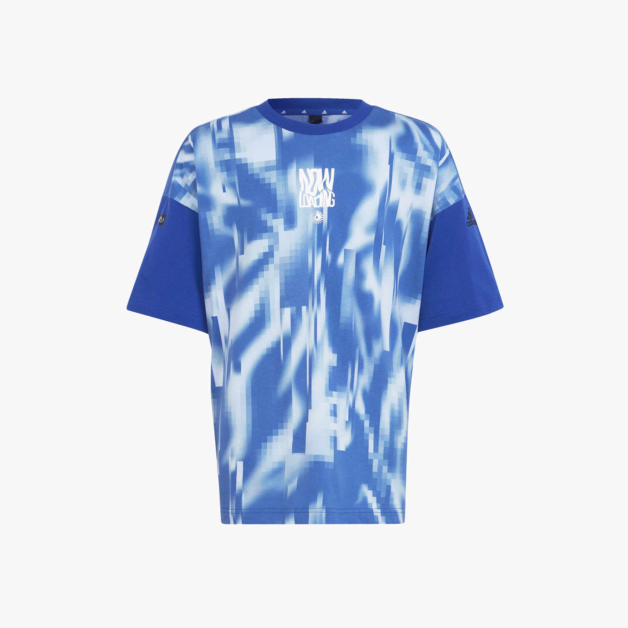 adidas All-Over Print Round Neck T-shirt with Short Sleeves-boys-clothing-sportswear-tops-image-1