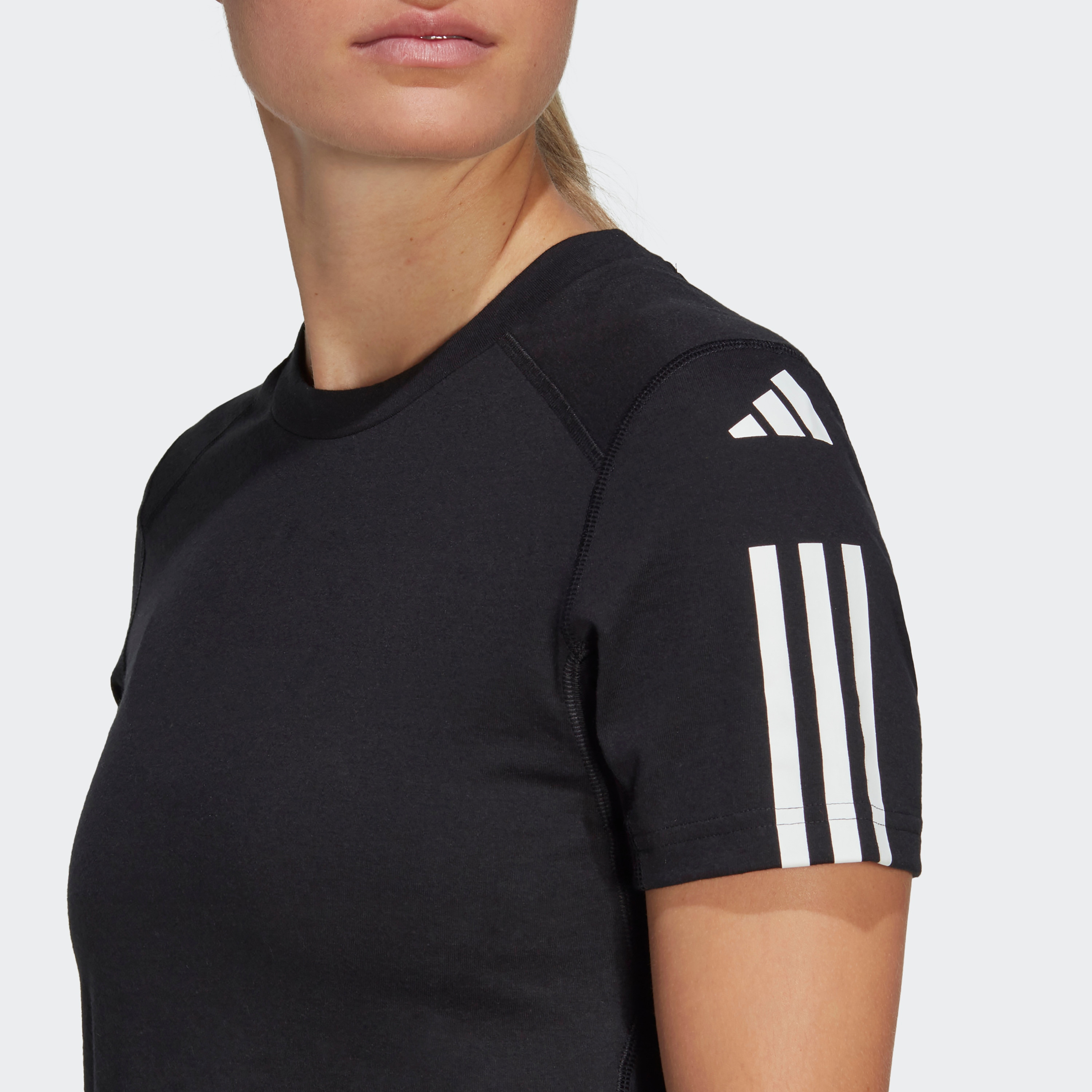 Adidas Training Essential Cot Women 3 Stripe T Shirt-women-clothing-tshirts-image-3