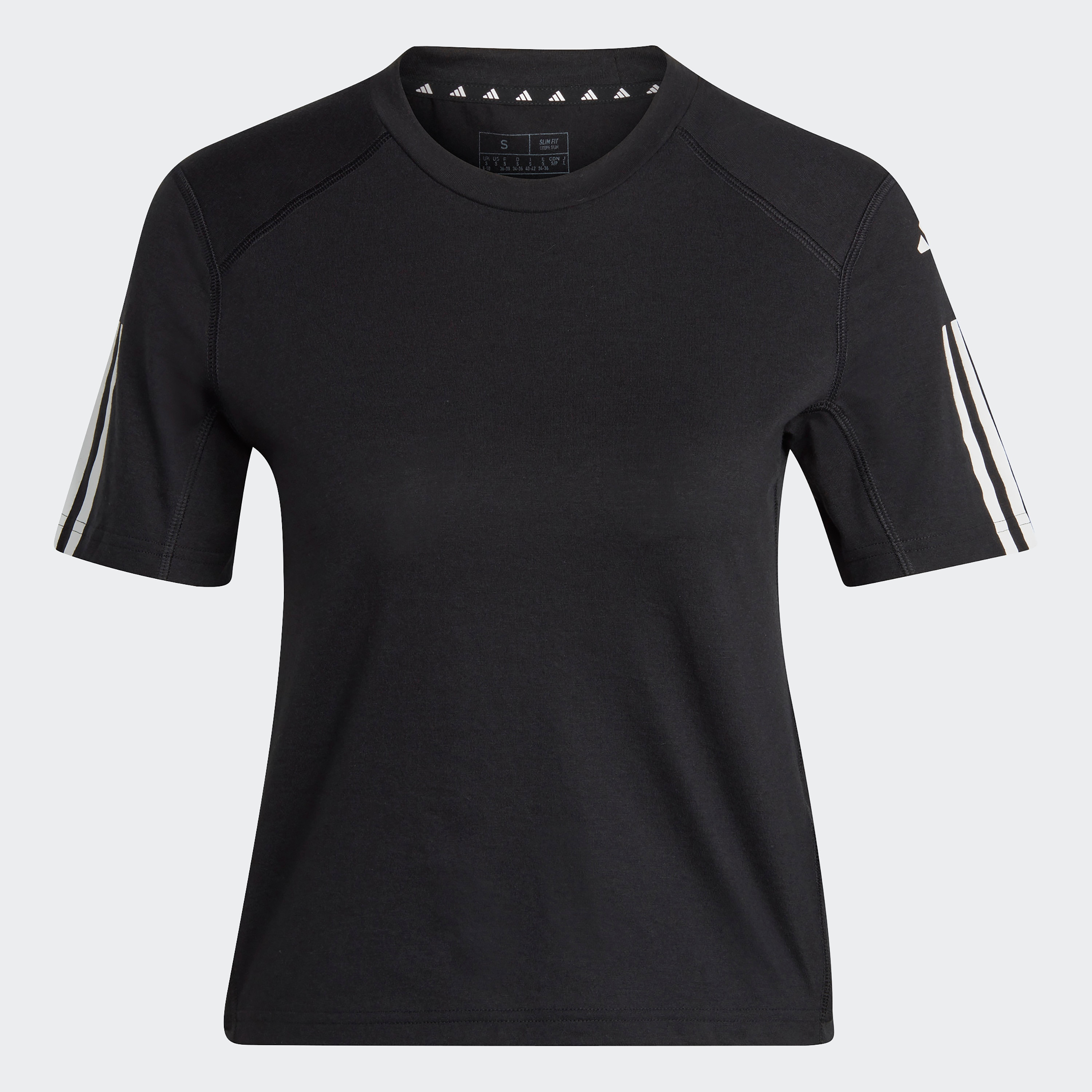 Adidas Training Essential Cot Women 3 Stripe T Shirt-women-clothing-tshirts-image-5