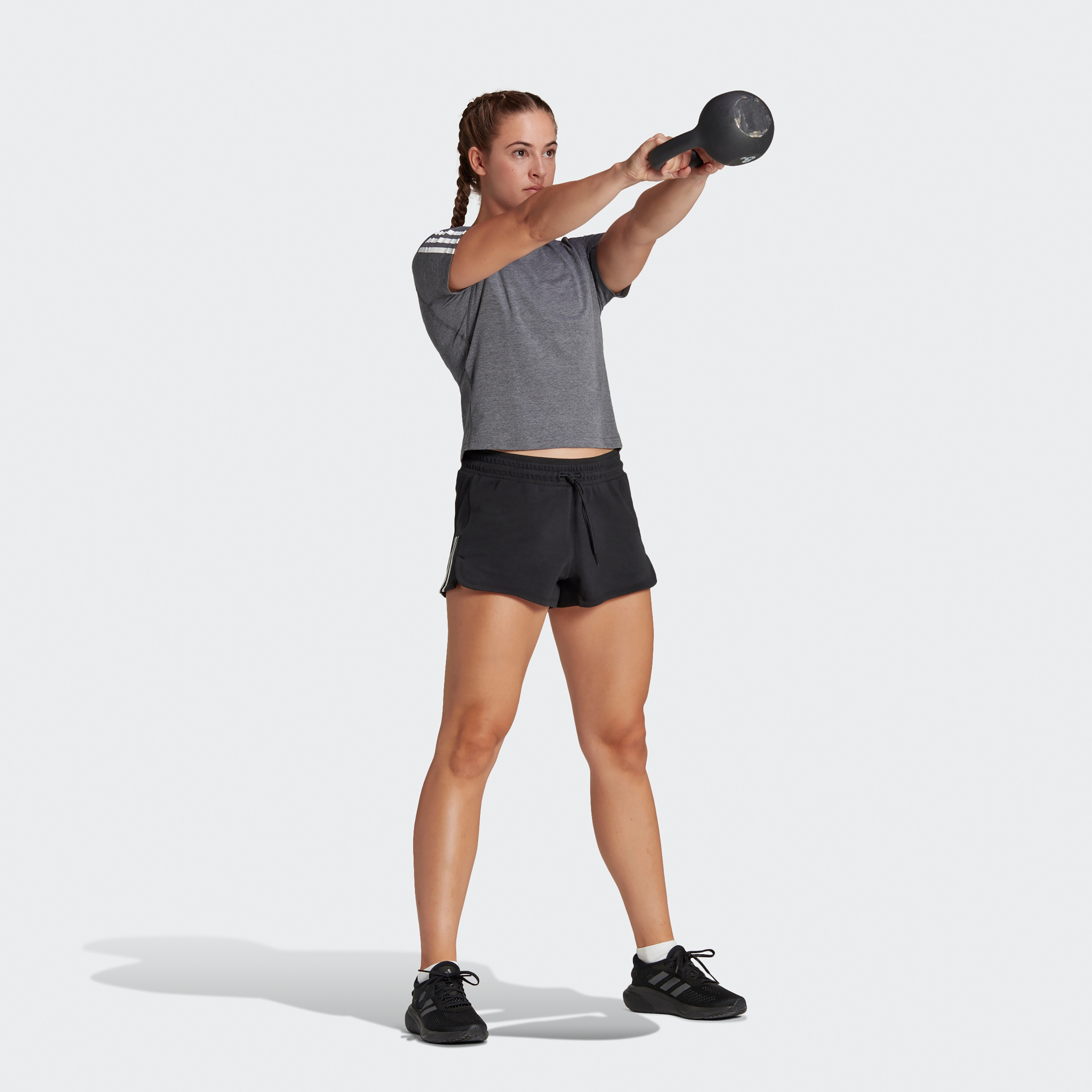 Adidas Training Essential Cot Pcr Women 3 Stripe Shorts-sports-women-clothing-athleticskirtsandshorts-image-2