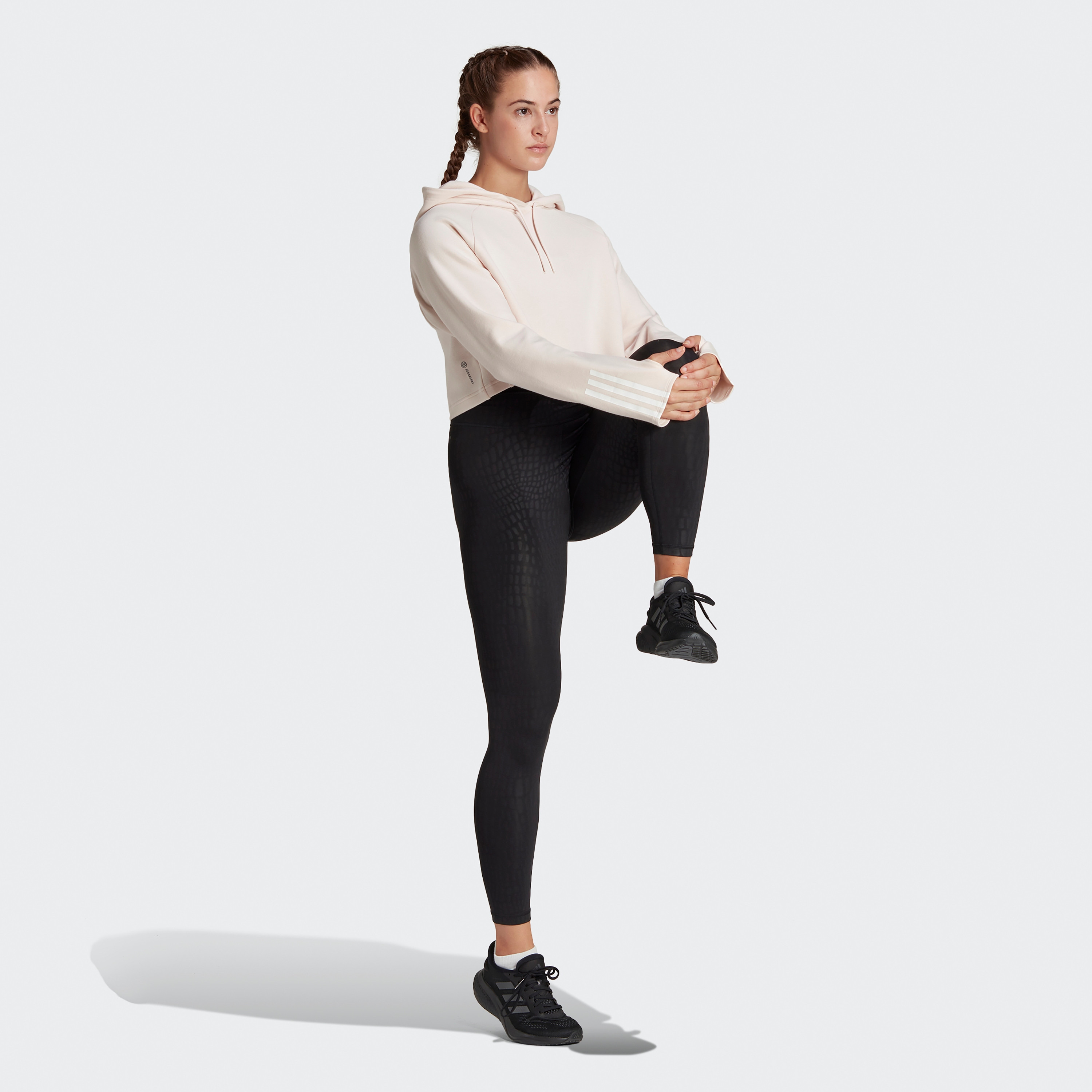 Adidas Training Essential Cot HD Women 3 Stripe Hoodie-women-clothing-sportswearandactivewear-hoodiesandsweatshirts-image-2