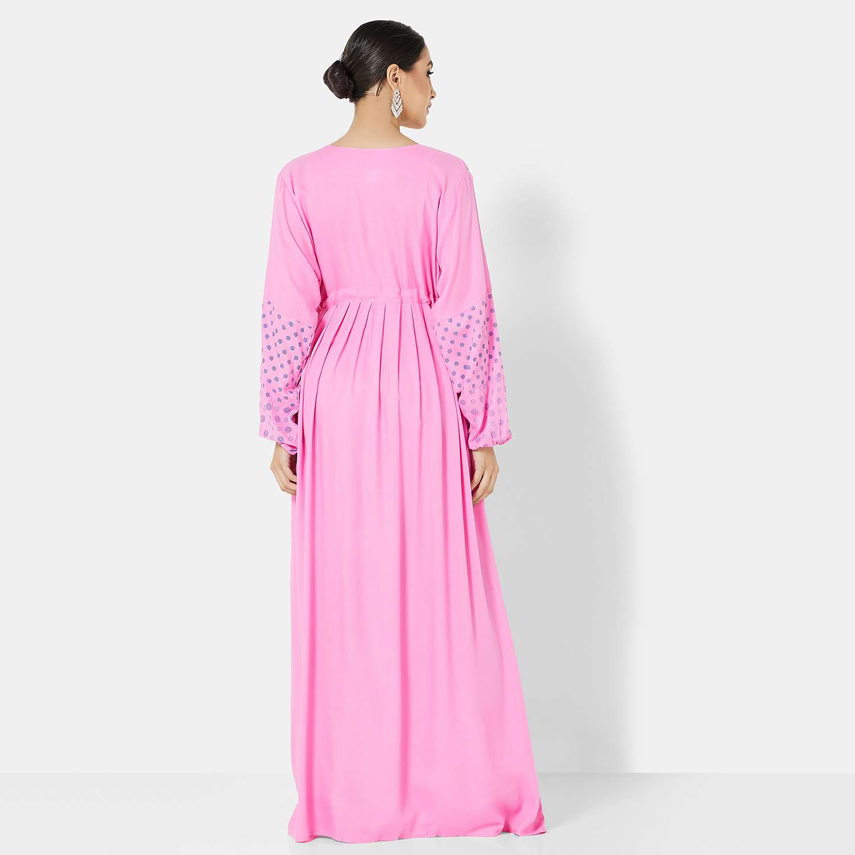 Hana & Sara Pink Embroidered Women's Jalabiya-women-arabicclothing-jalabiyas-image-4