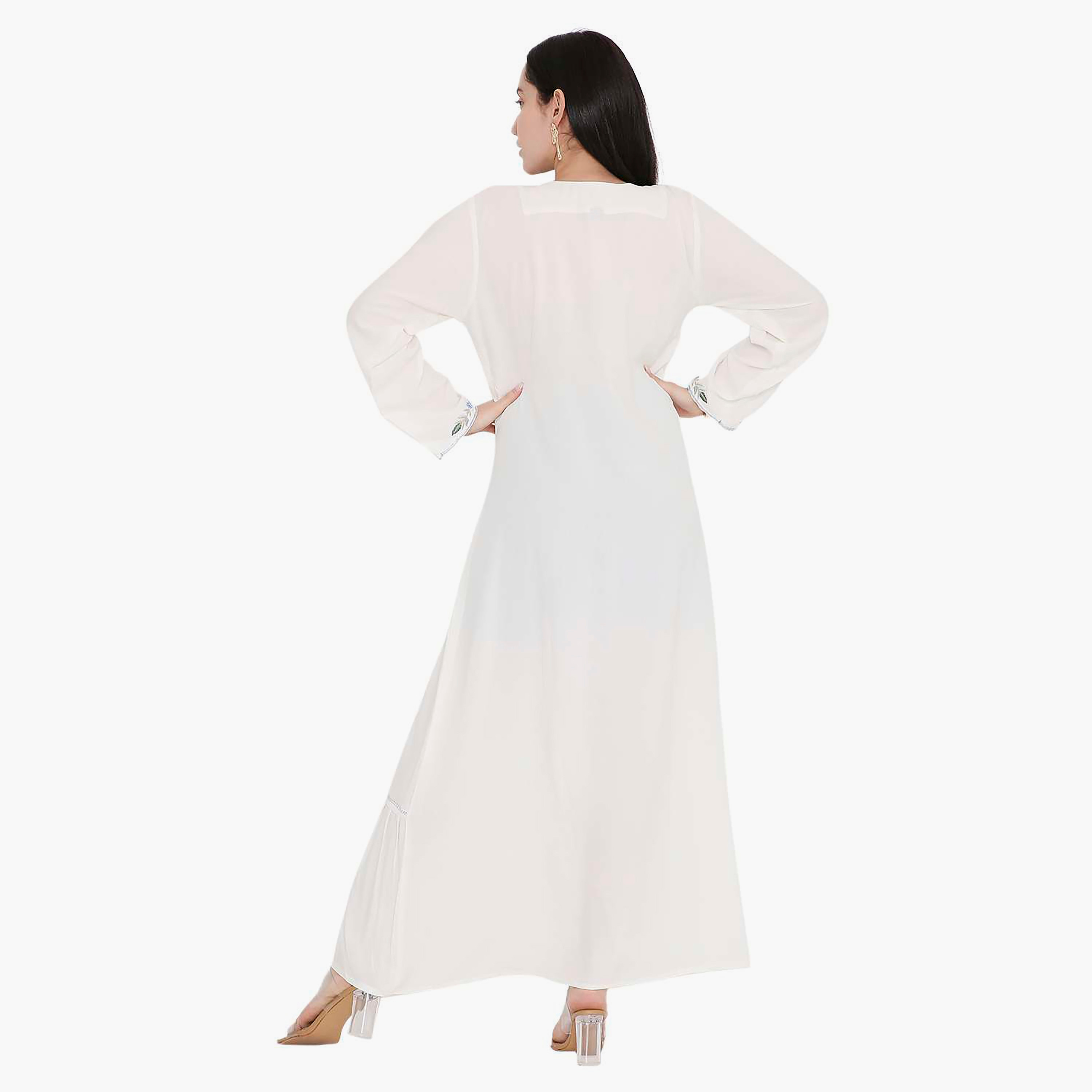 جلابية مطرزة بالزهور ومزخرفة بالدانتيل من هانا اند سارة-women-arabicclothing-jalabiyas-image-5