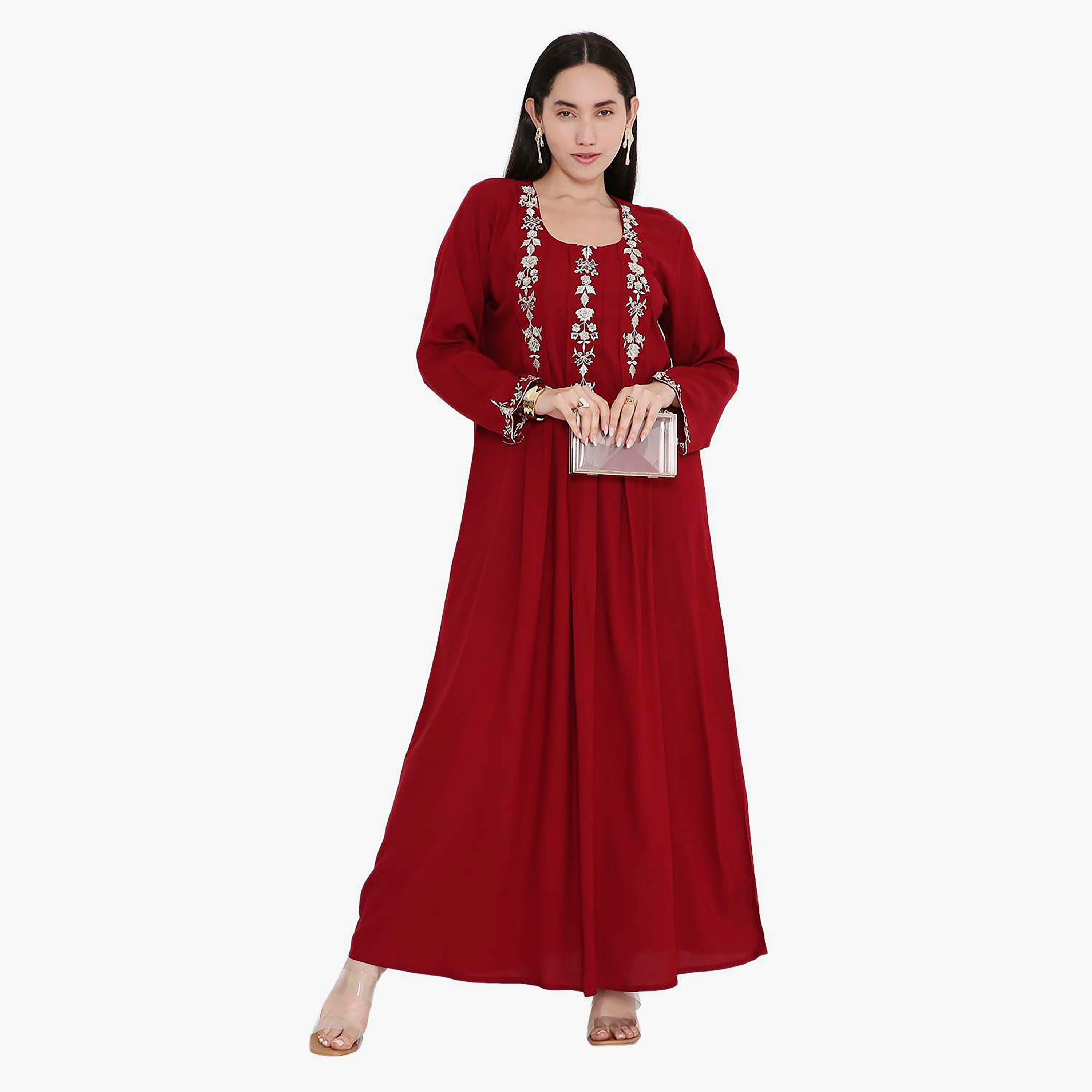 Hana & Sara Floral Embroidered Jalabiya-women-arabicclothing-jalabiyas-image-1