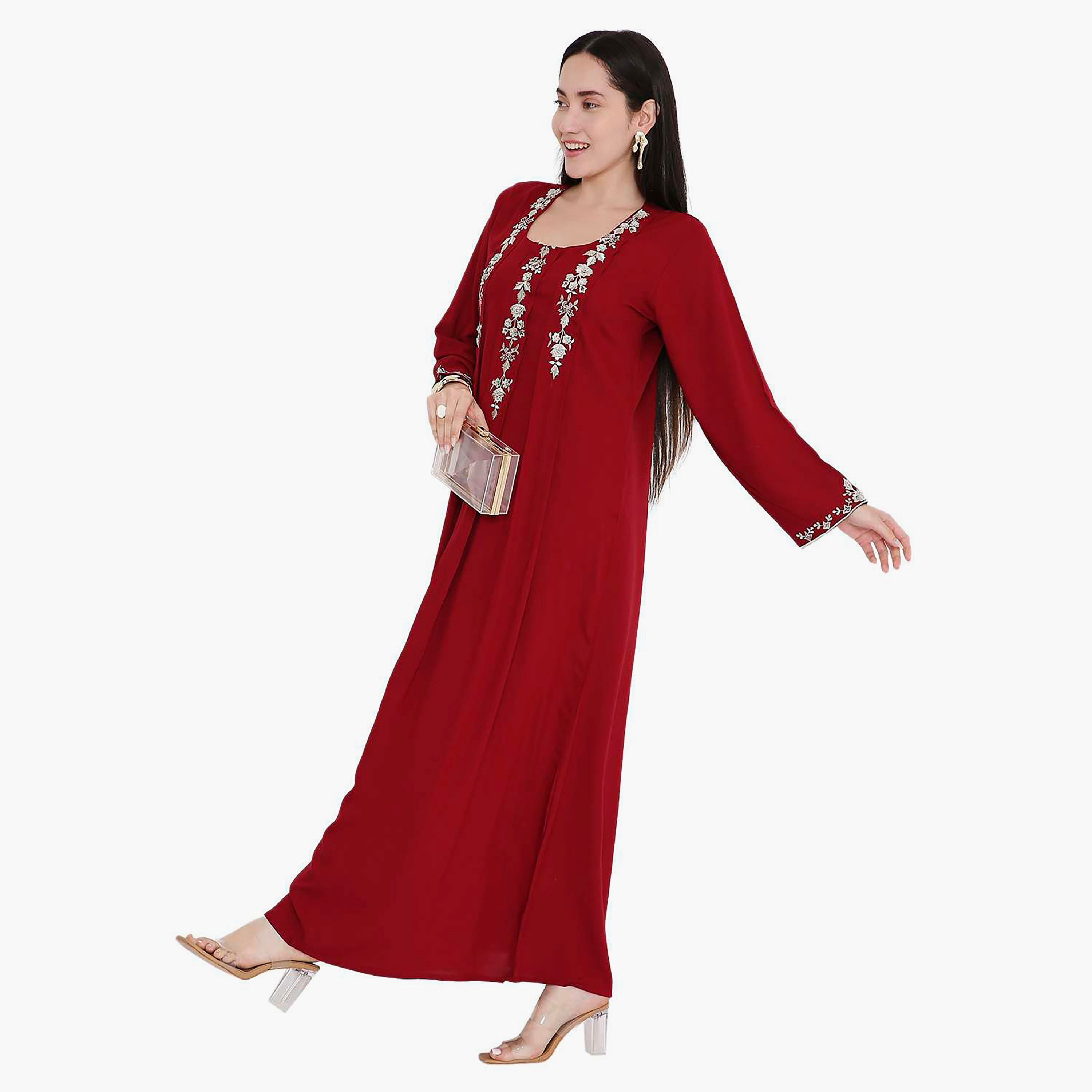 Hana & Sara Floral Embroidered Jalabiya-women-arabicclothing-jalabiyas-image-2