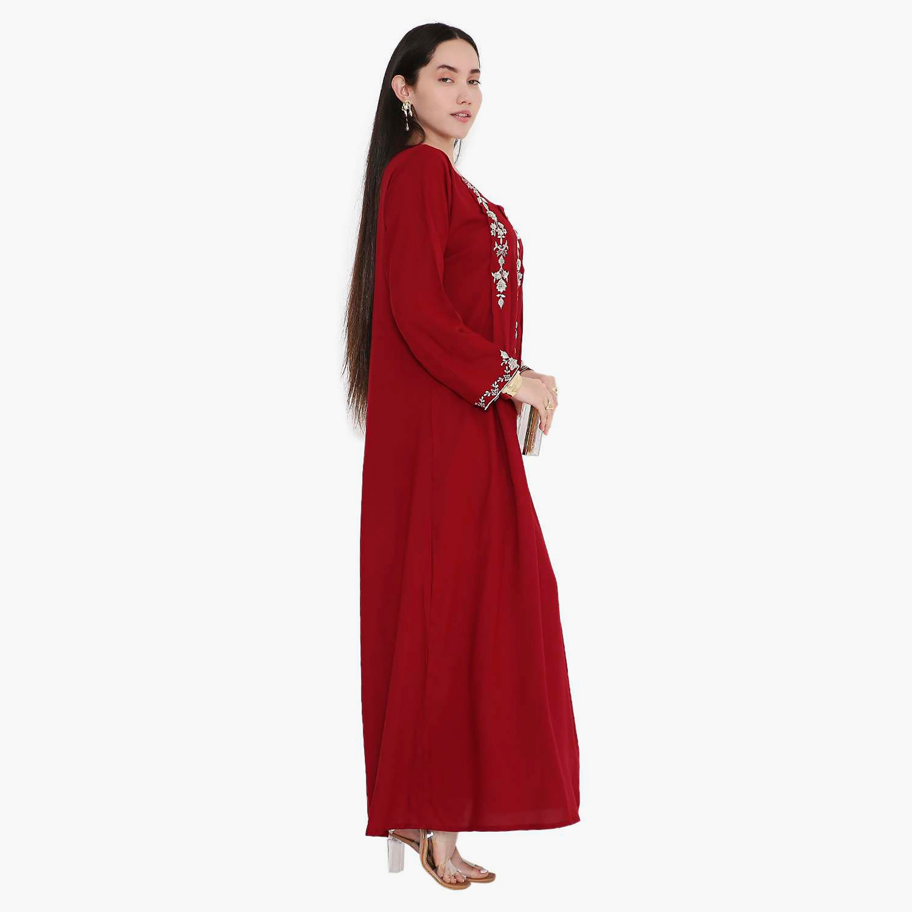 جلابية مطرزة بالزهور من هانا اند سارة-women-arabicclothing-jalabiyas-image-4