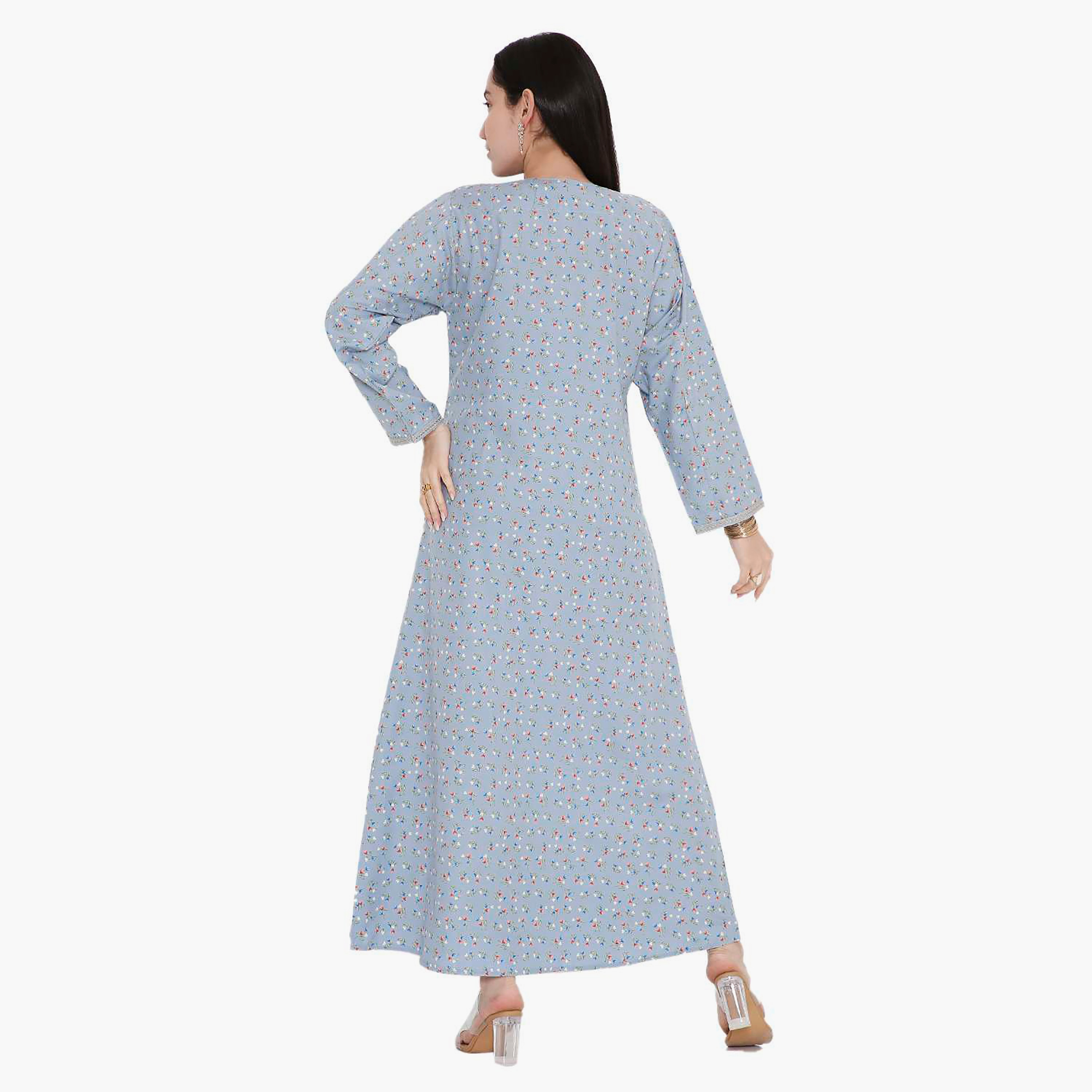 جلابية بطبعات كاملة وتطريز على الياقة من هانا اند سارة-women-arabicclothing-jalabiyas-image-5