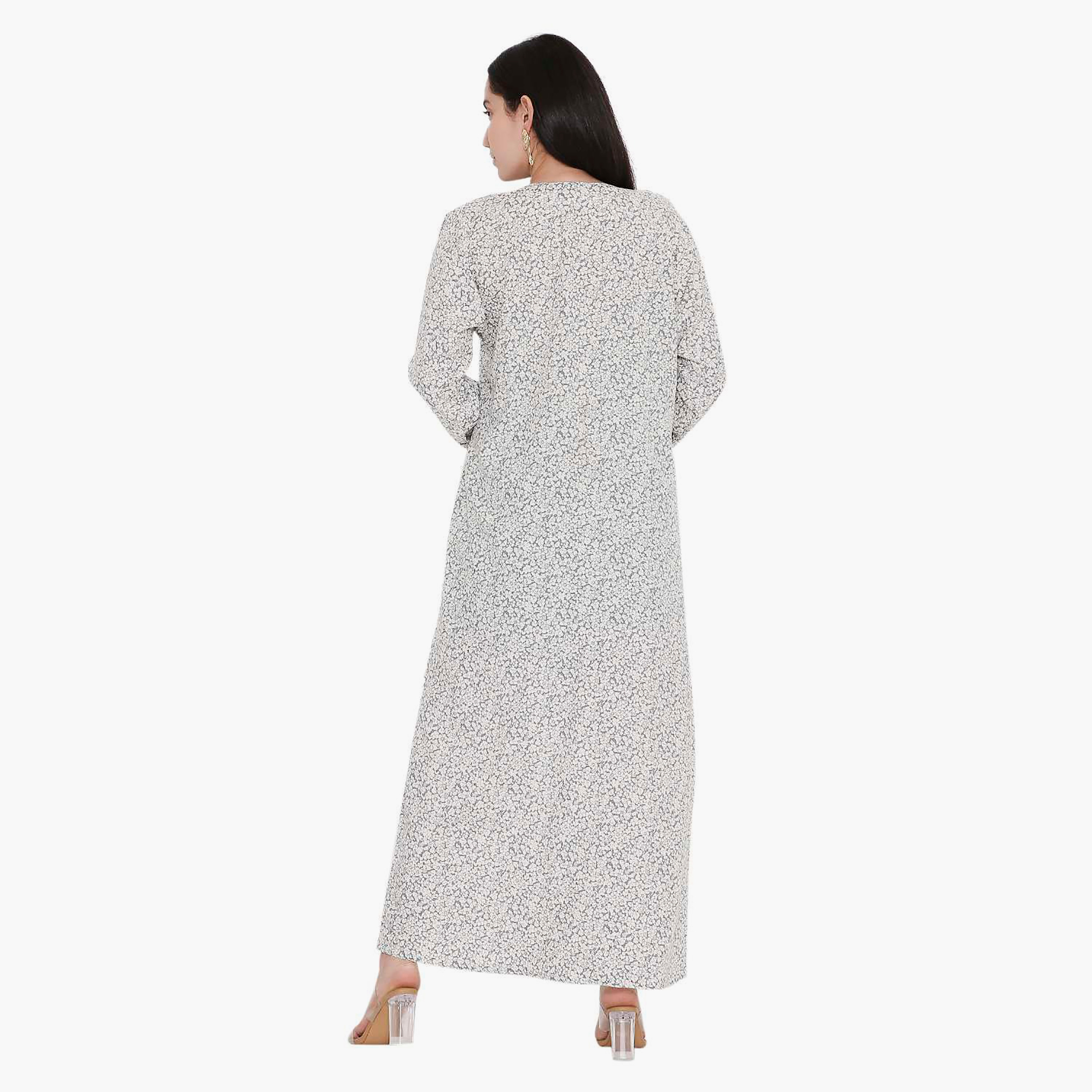 جلابية بطبعات الأزهار الكاملة والتطريز على الياقة من هانا اند سارة-women-arabicclothing-jalabiyas-image-5