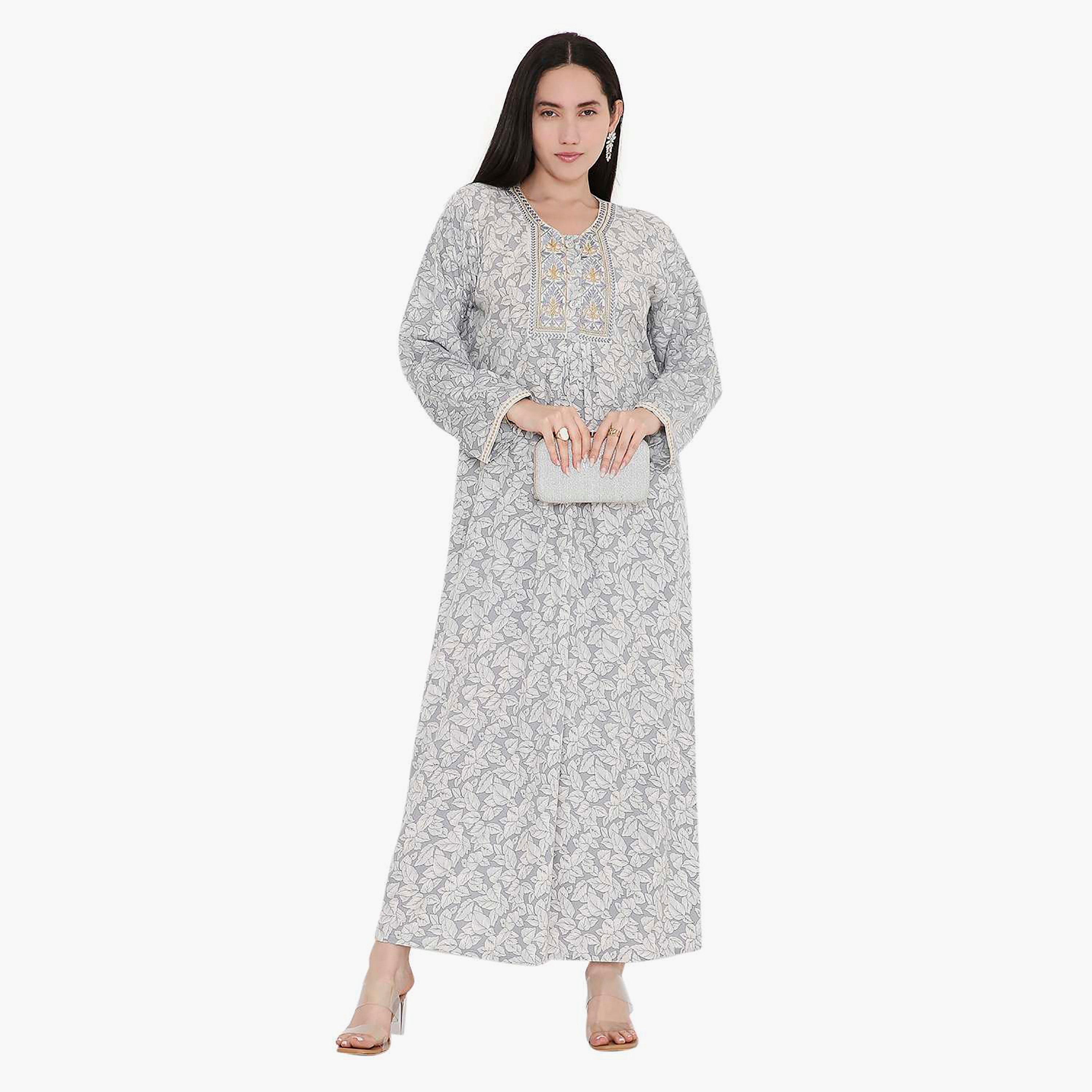 جلابية بطبعات كاملة وتطريز على الياقة من هانا اند سارة-women-arabicclothing-jalabiyas-image-11