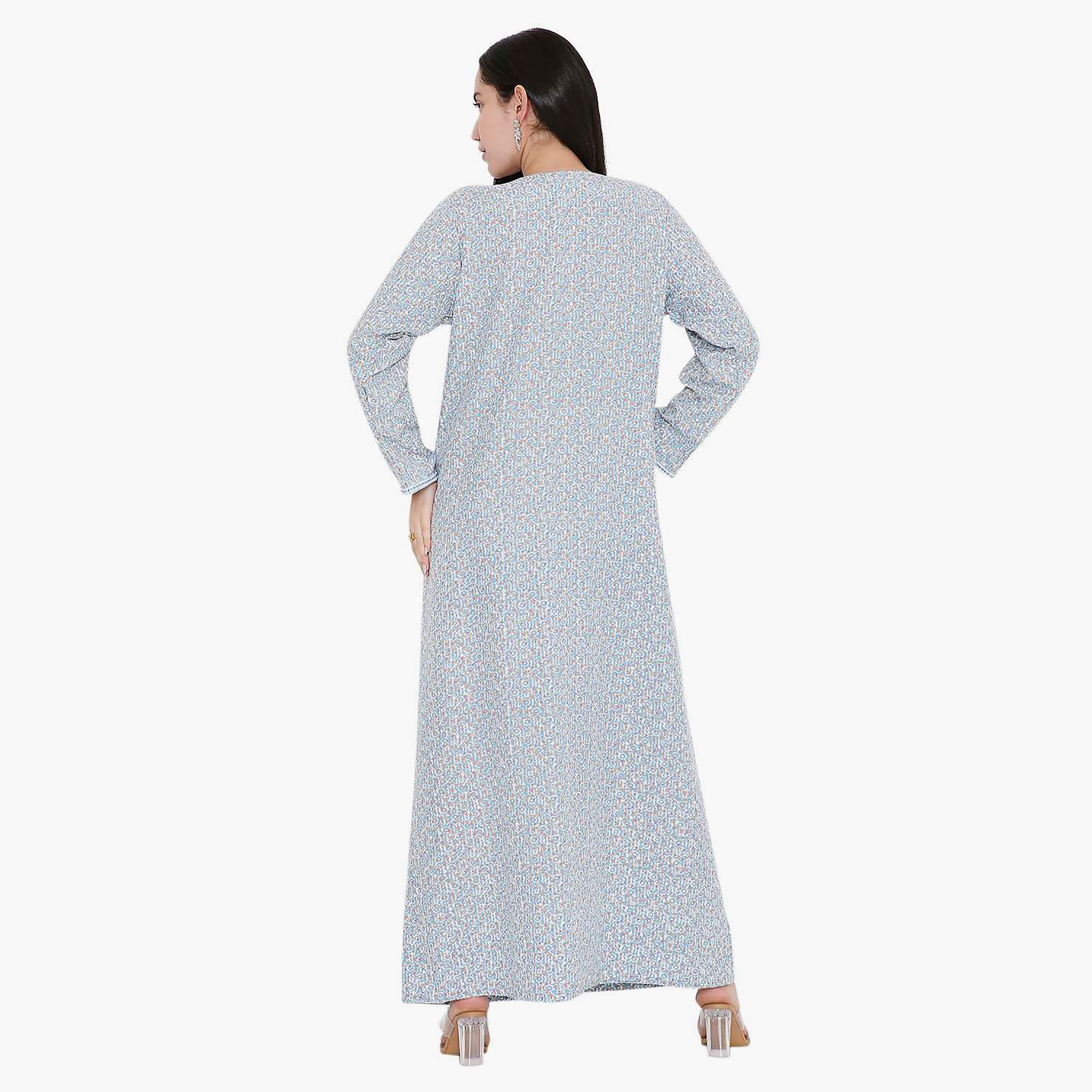 جلابية بطبعات كاملة وتطريز على الياقة من هانا اند سارة-women-arabicclothing-jalabiyas-image-10